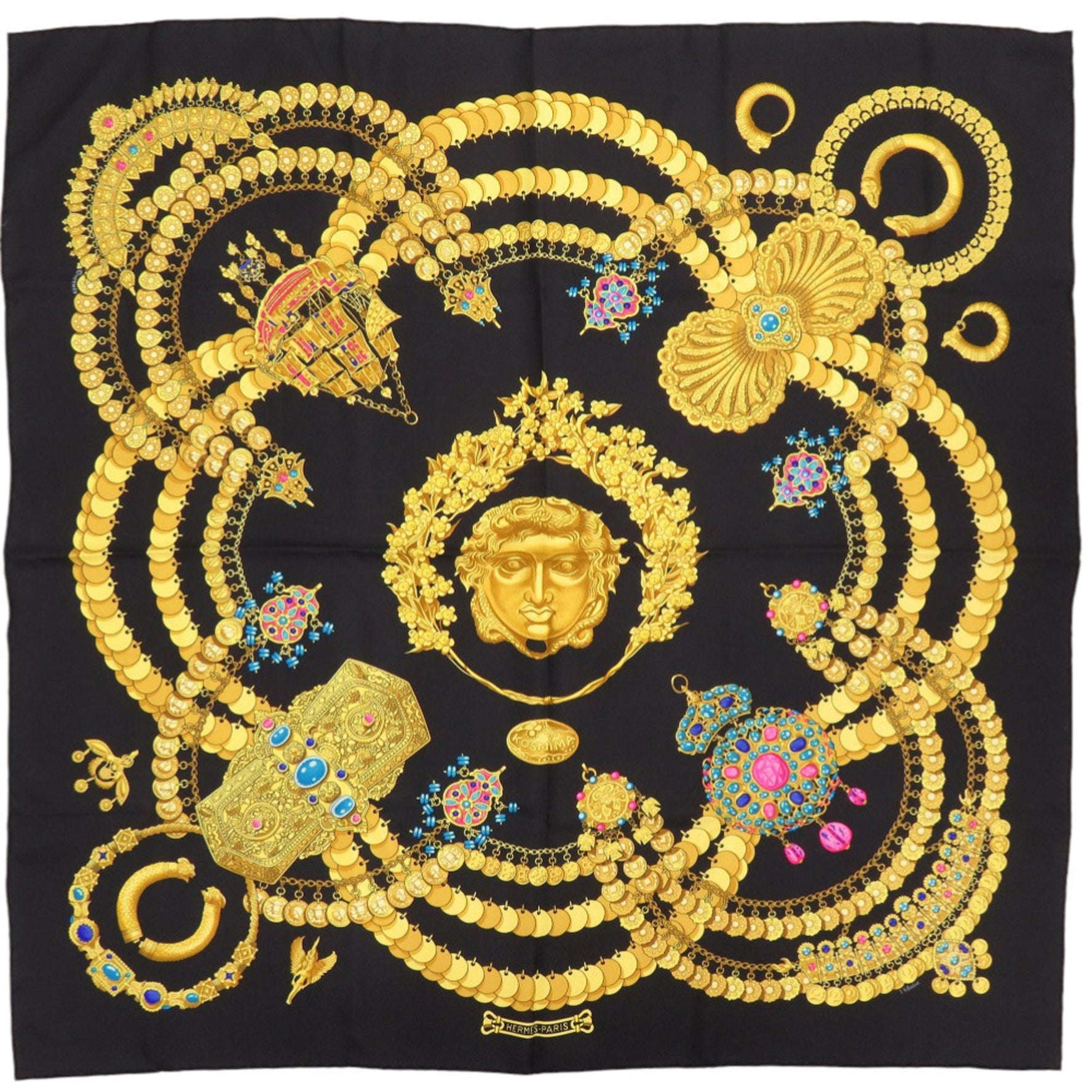 Hermès Carré 90 KOSMIMA Space Silk Scarf Muffler 1437 HERMES