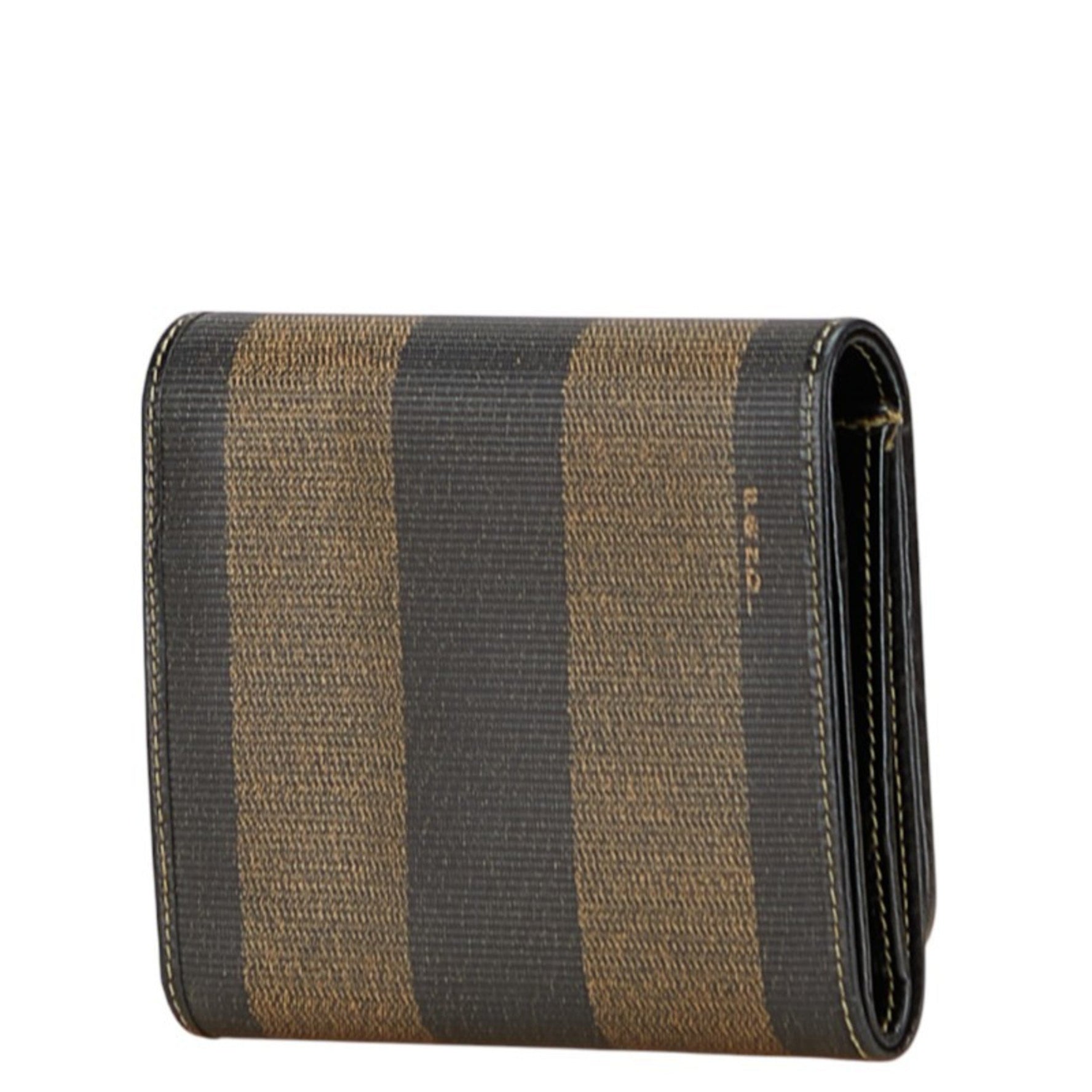 Fendi Pecan Tri-fold Wallet in Black and Brown Leather