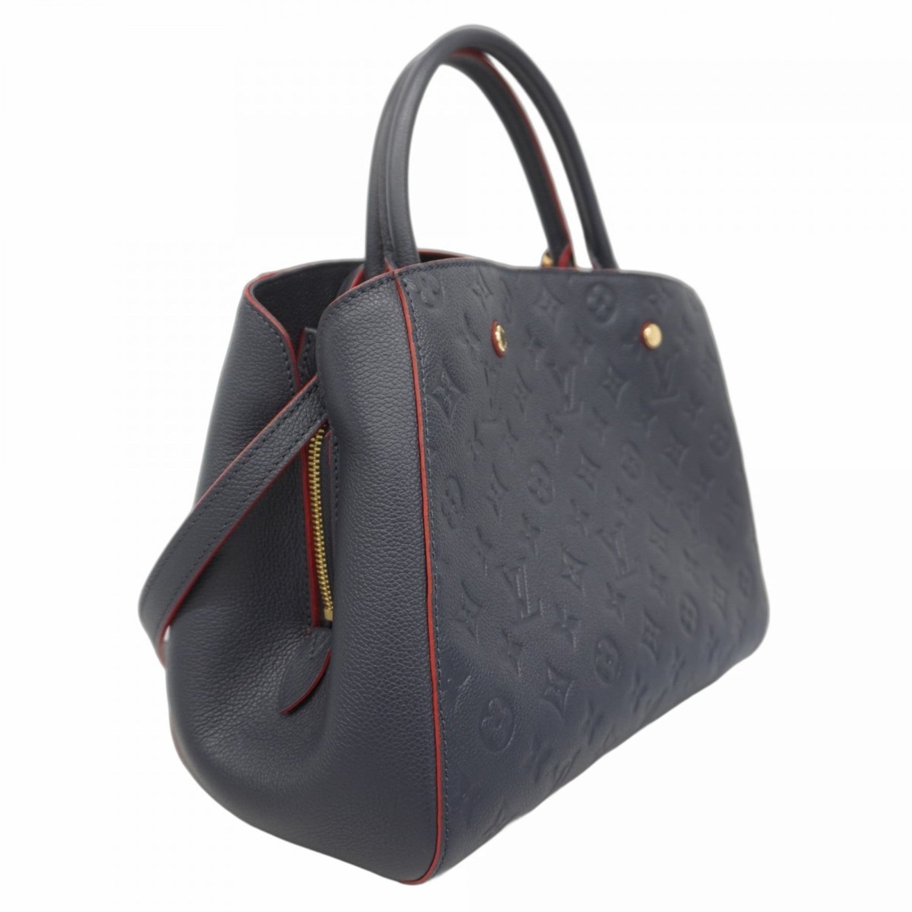 Louis Vuitton Monogram Empreinte Montaigne Handbag Marine Rouge Bag