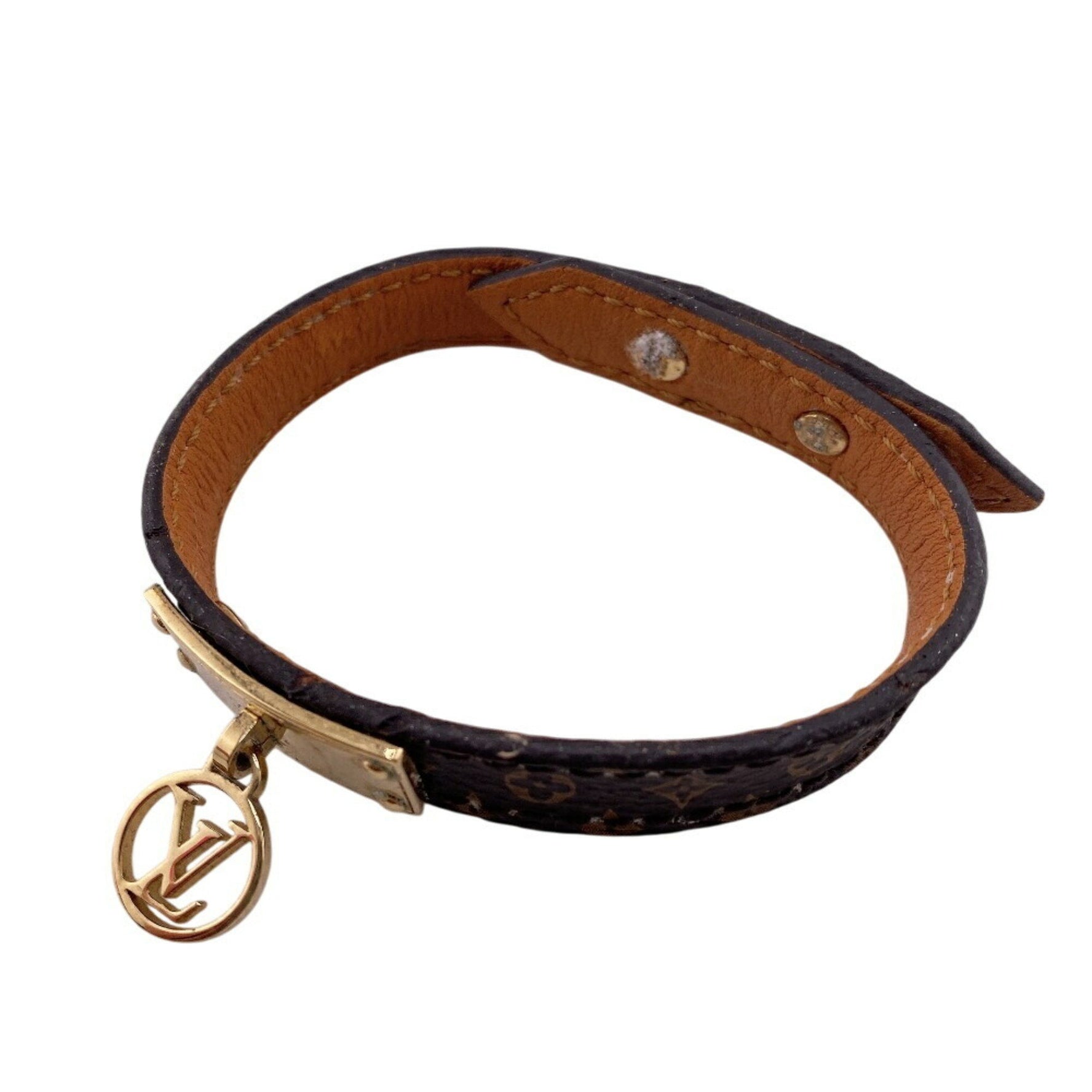 LOUIS VUITTON Brasle Mania Bracelet Monogram Bangle Brown Unisex