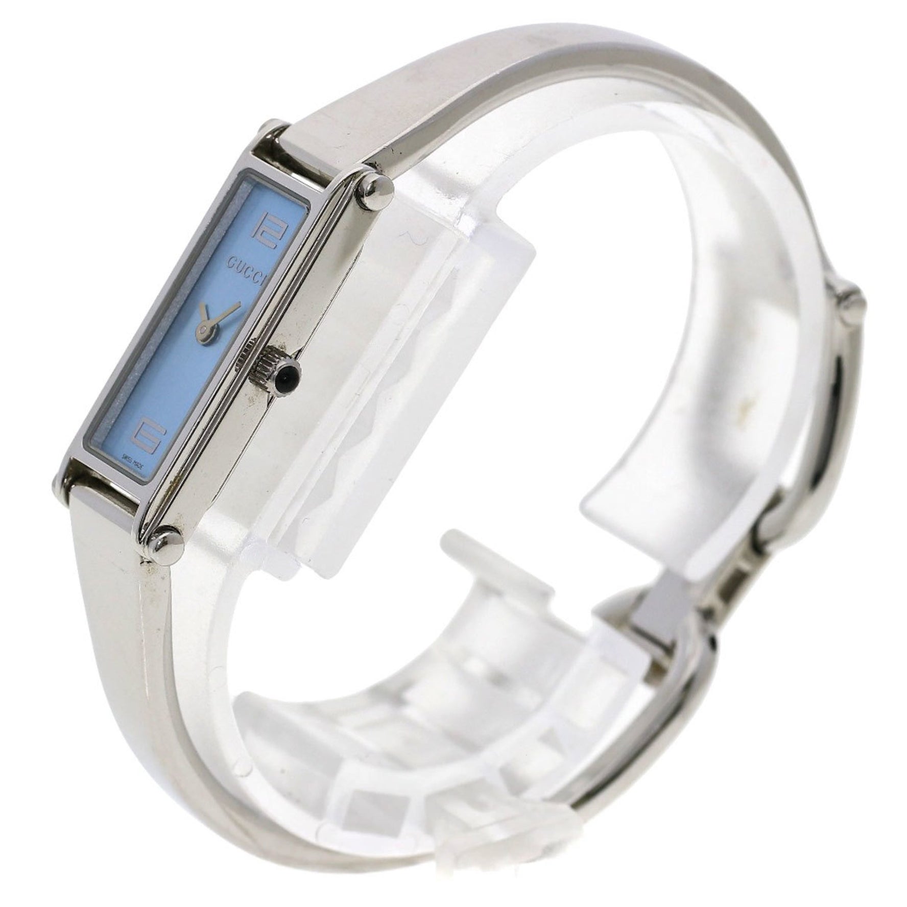 Gucci Square Face Watch Stainless Steel SS Ladies