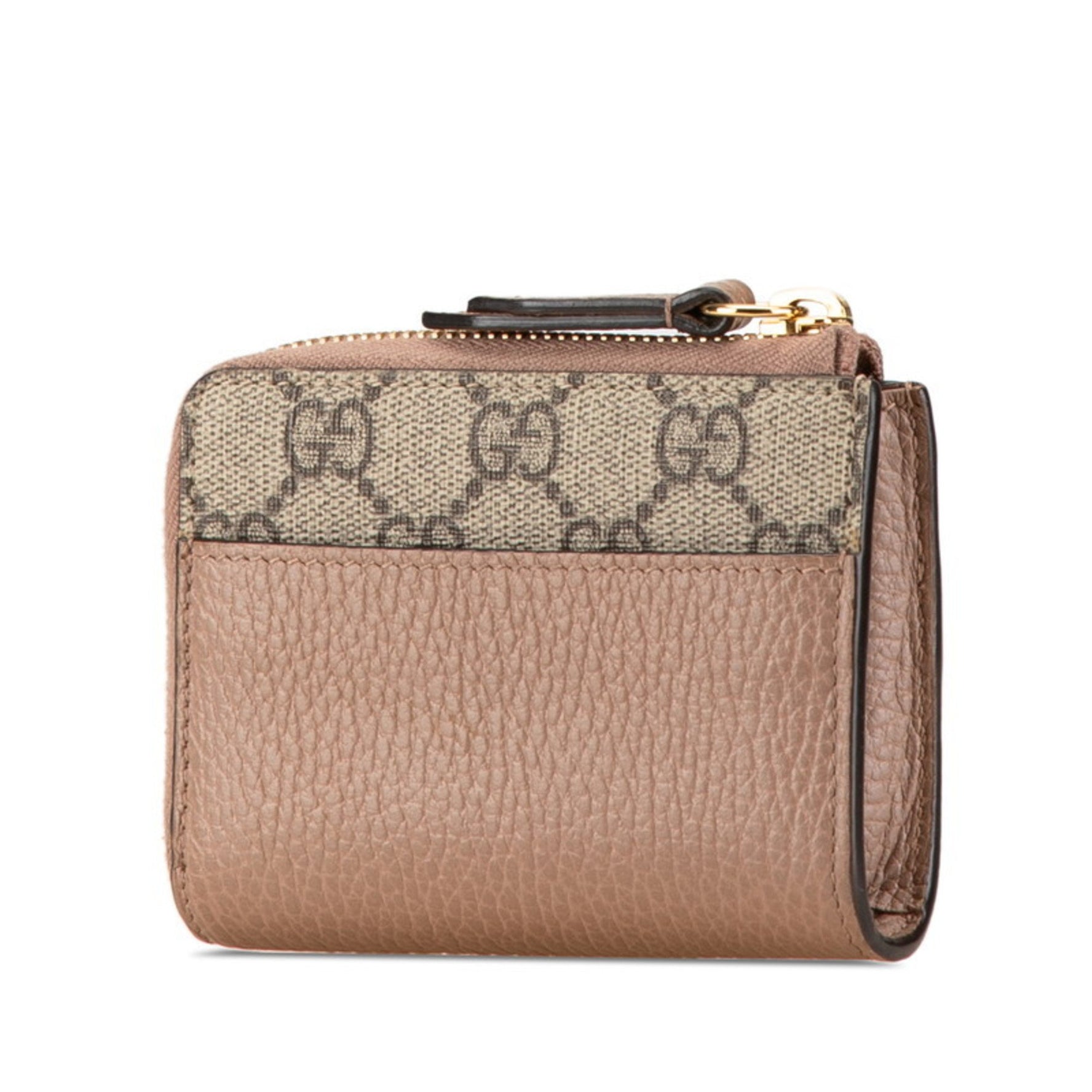 Gucci GG Marmont L-shaped bi-fold wallet Beige PVC Leather Women's GUCCI