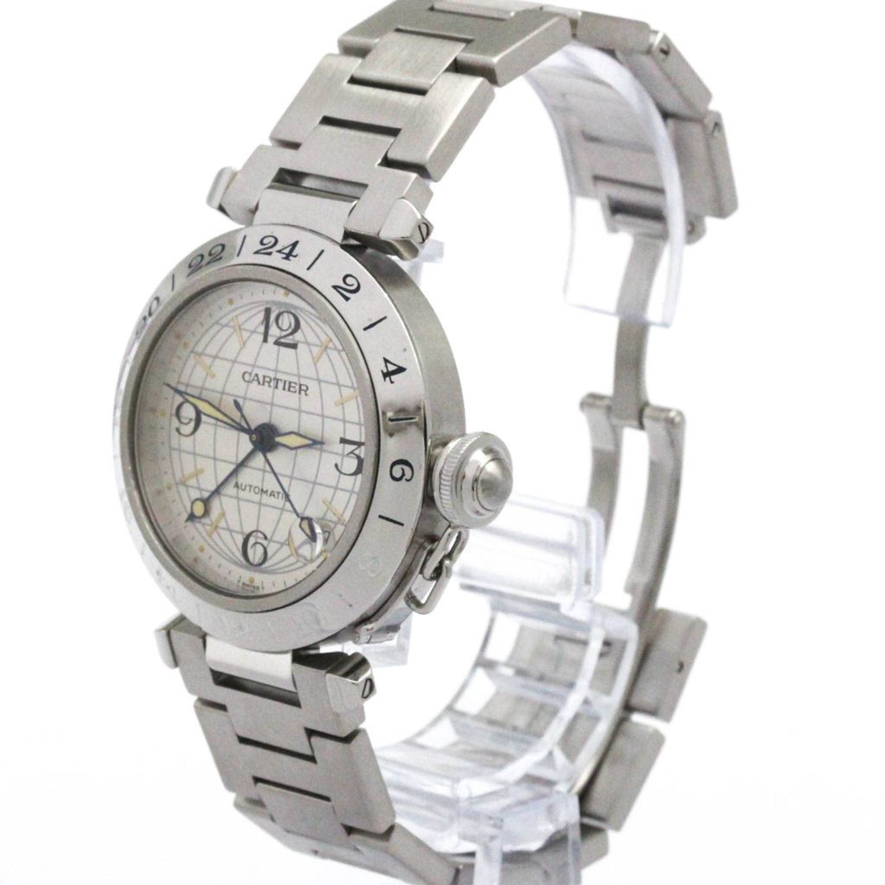 CARTIER Pasha C Meridian Steel Automatic Watch Polished