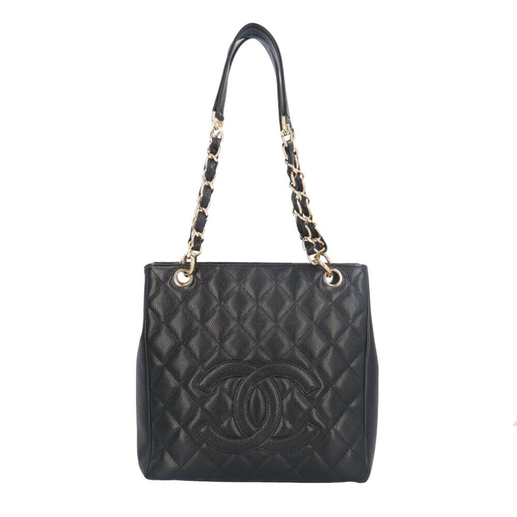 Chanel PST Tote Coco Mark Bag, Caviar Skin, Chain