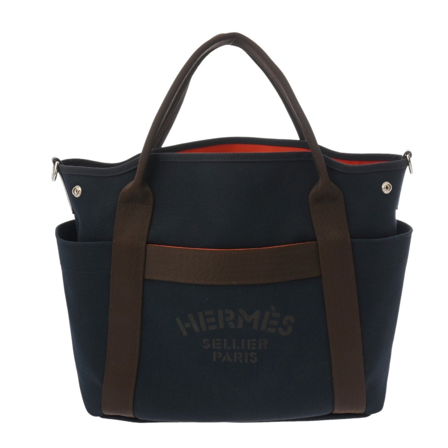 HERMES Sac de Pansage Groom C Stamp (circa 2018) Toile Chevron Tote Bag