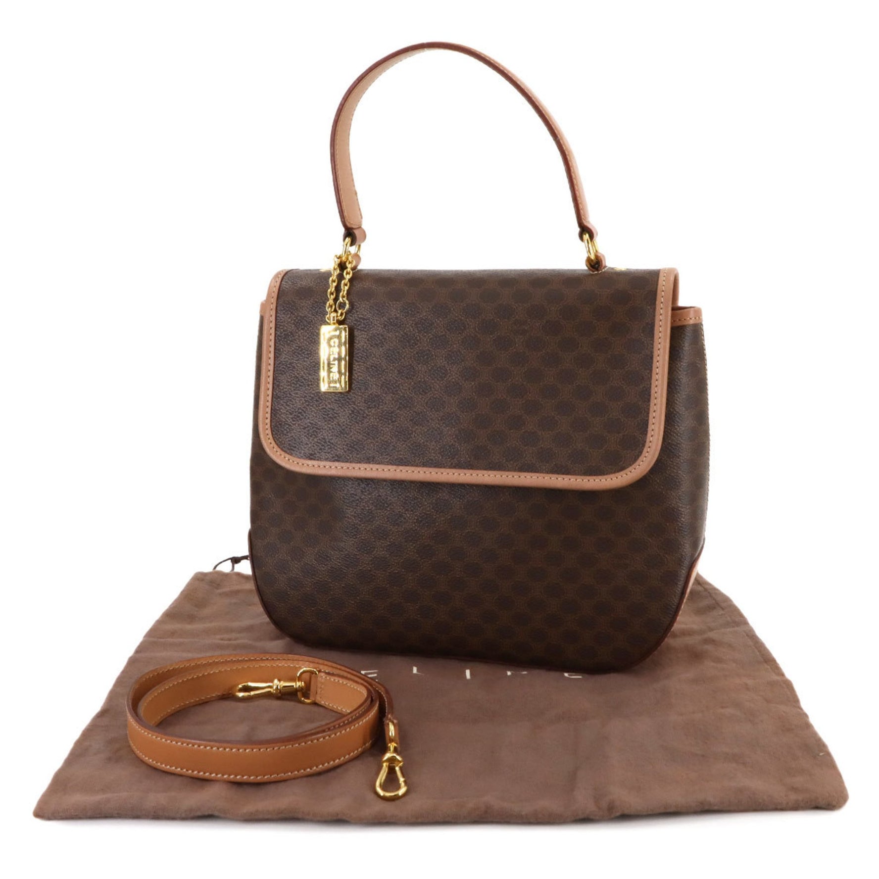 Celine Macadam hand/shoulder bag in PVC leather with and gold hardware.