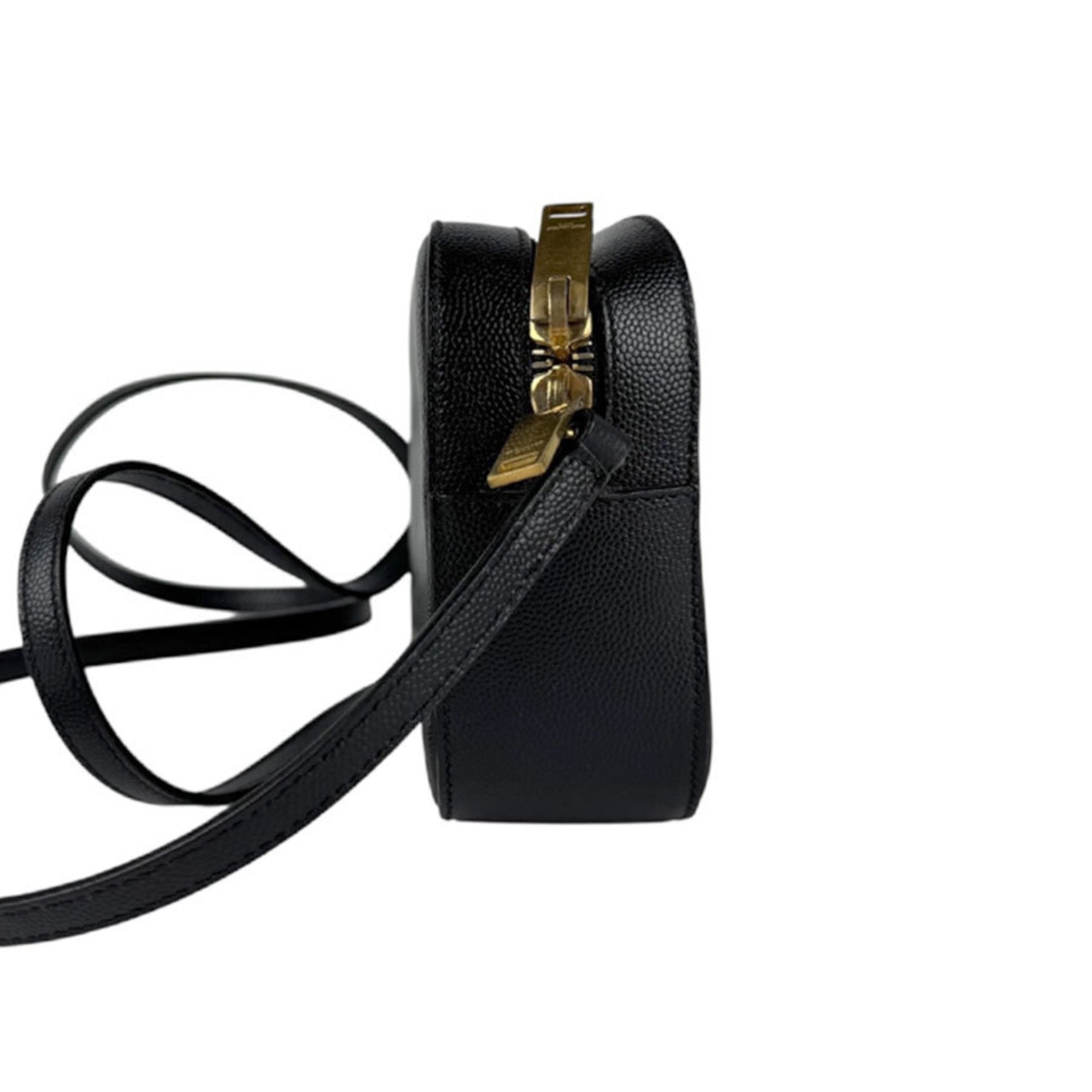 Saint Laurent shoulder bag in black and gold leather, women's, z6618