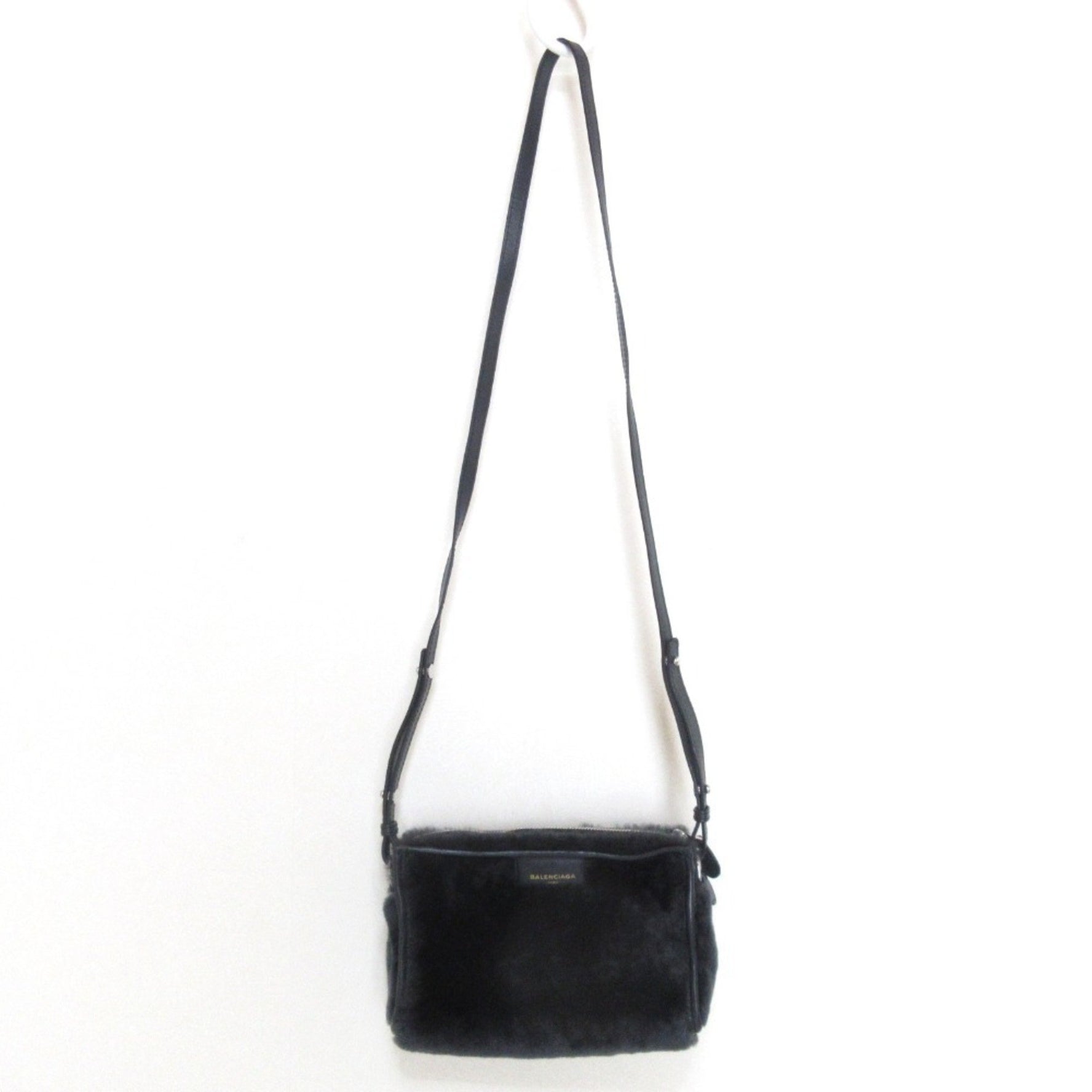 BALEMCIAGA Balenciaga Fur Shoulder Bag Black Women's