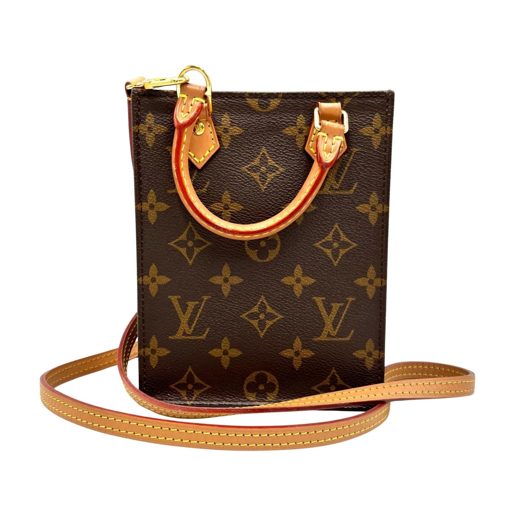 Louis Vuitton Petite Sac Plat handbag Monogram canvas brown