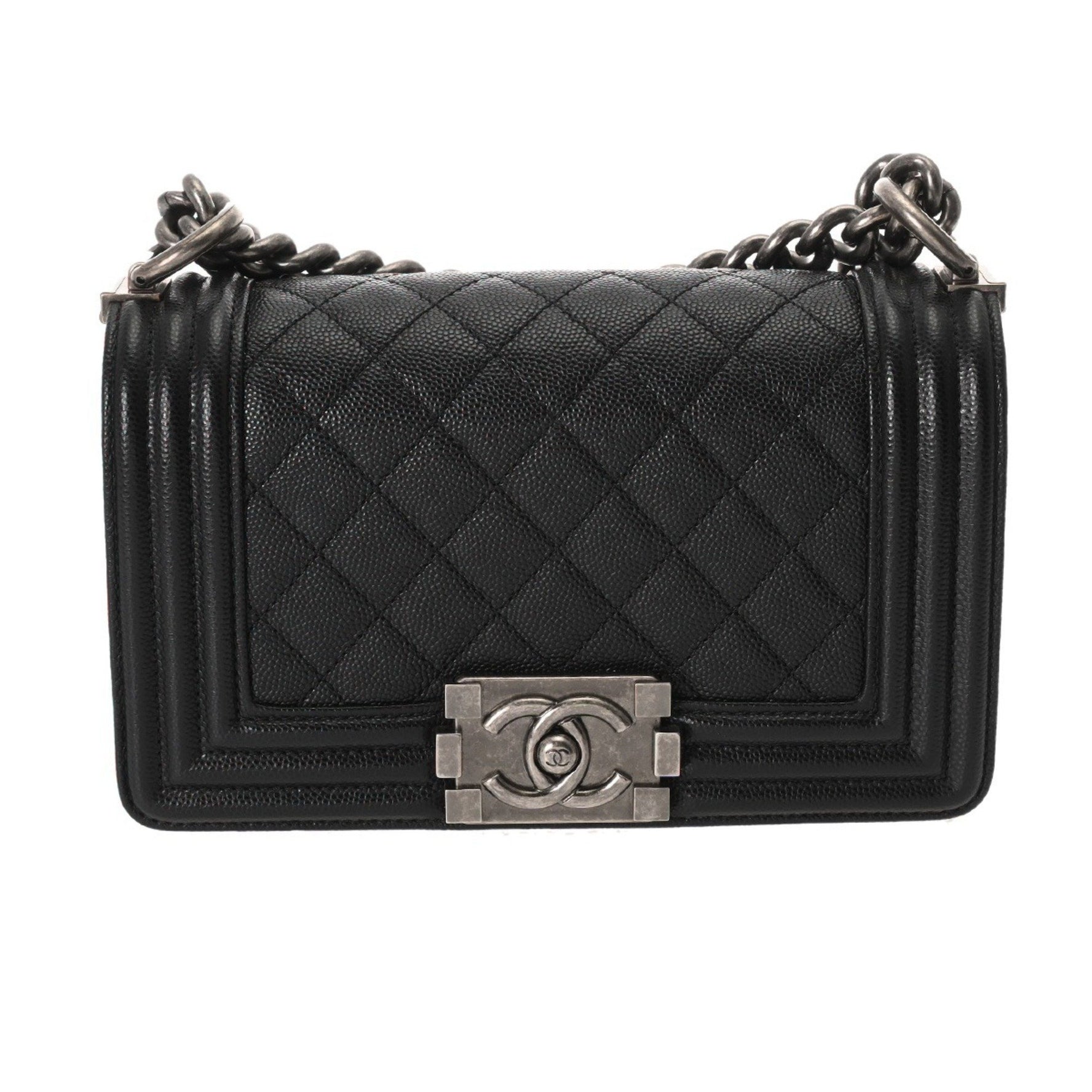 CHANEL Boy Small Handbag, Caviar Leather Shoulder Bag
