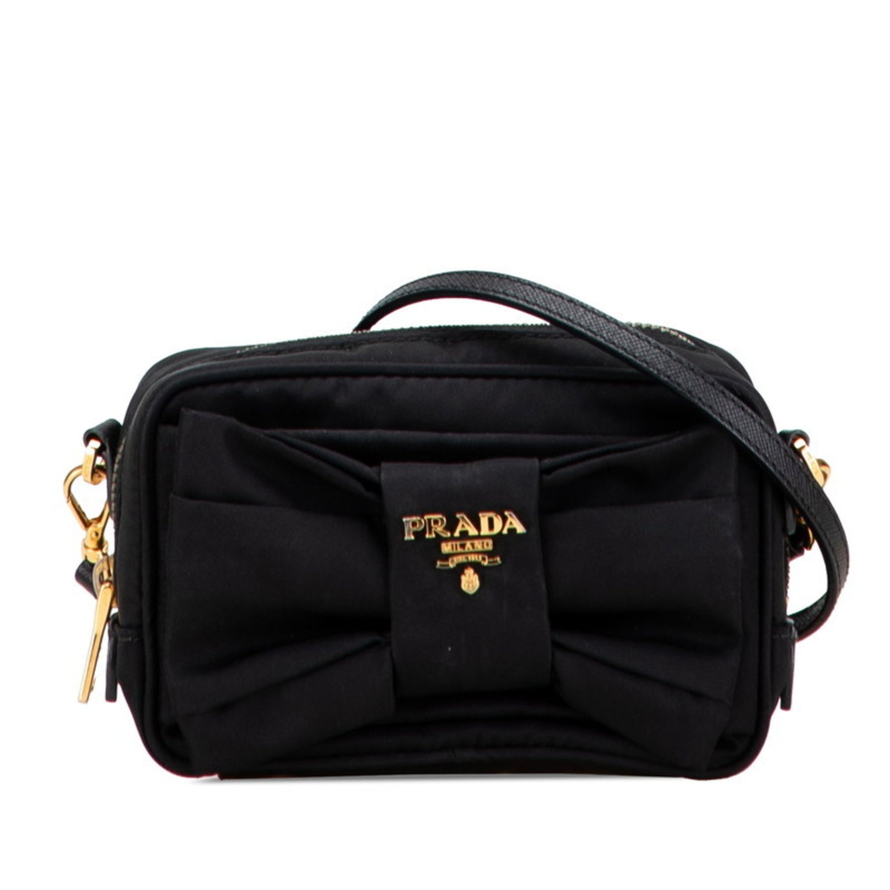 Prada Logo Ribbon Shoulder Bag Pouch Nylon