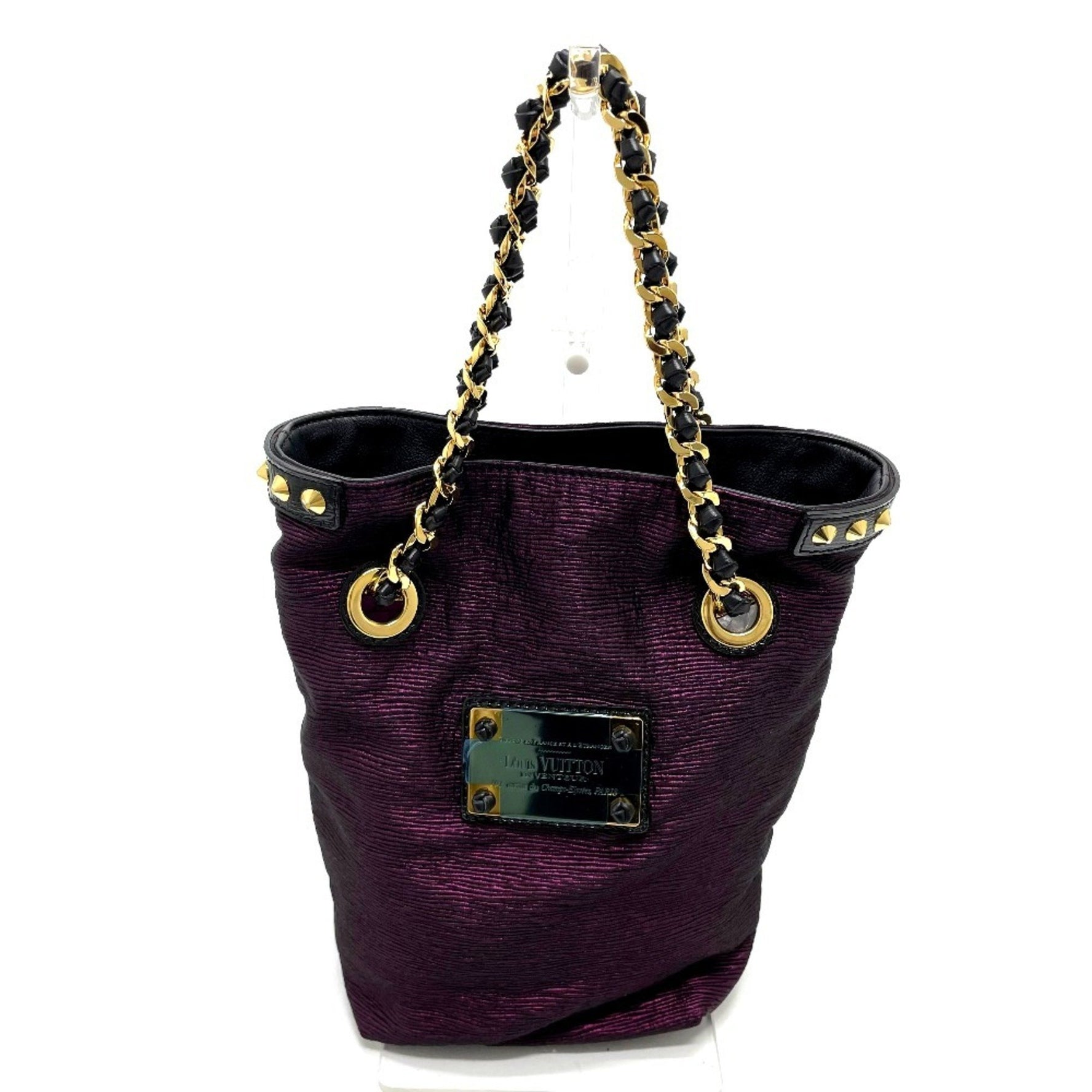 Louis Vuitton NeoNoe Double Gesture Tote Bag with Chain Accessory, Canvas/Leather, Purple/Black