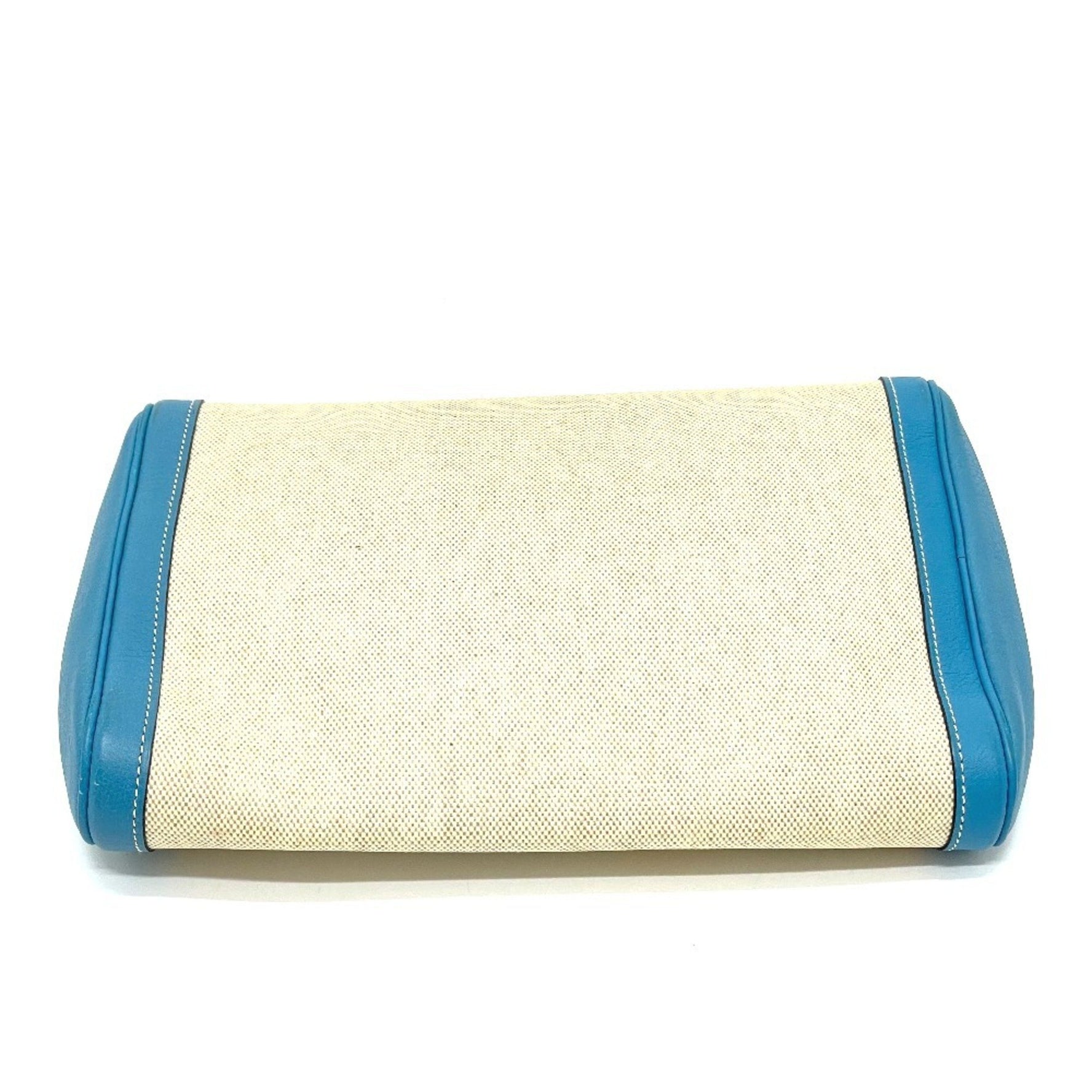 HERMES Equi Pouch Bag/Clutch Bag in Toile H/Clemence Blue Paradise