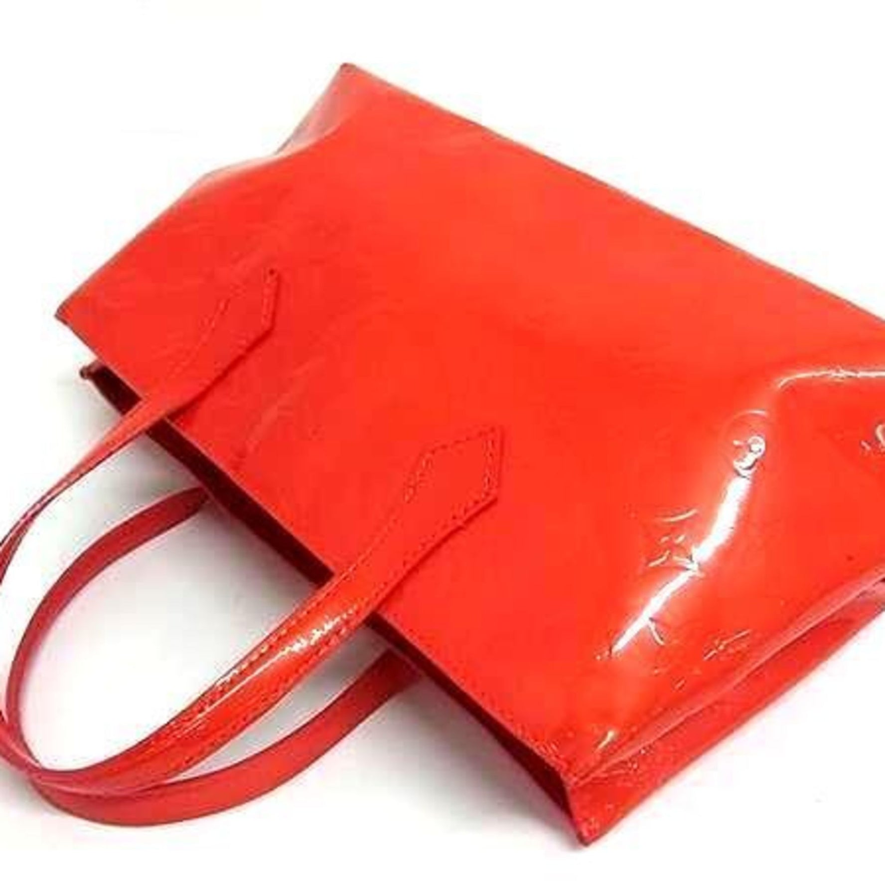 Louis Vuitton Monogram Vernis Wilshire PM Handbag Rouge Grenadire Patent Leather Tote Bag