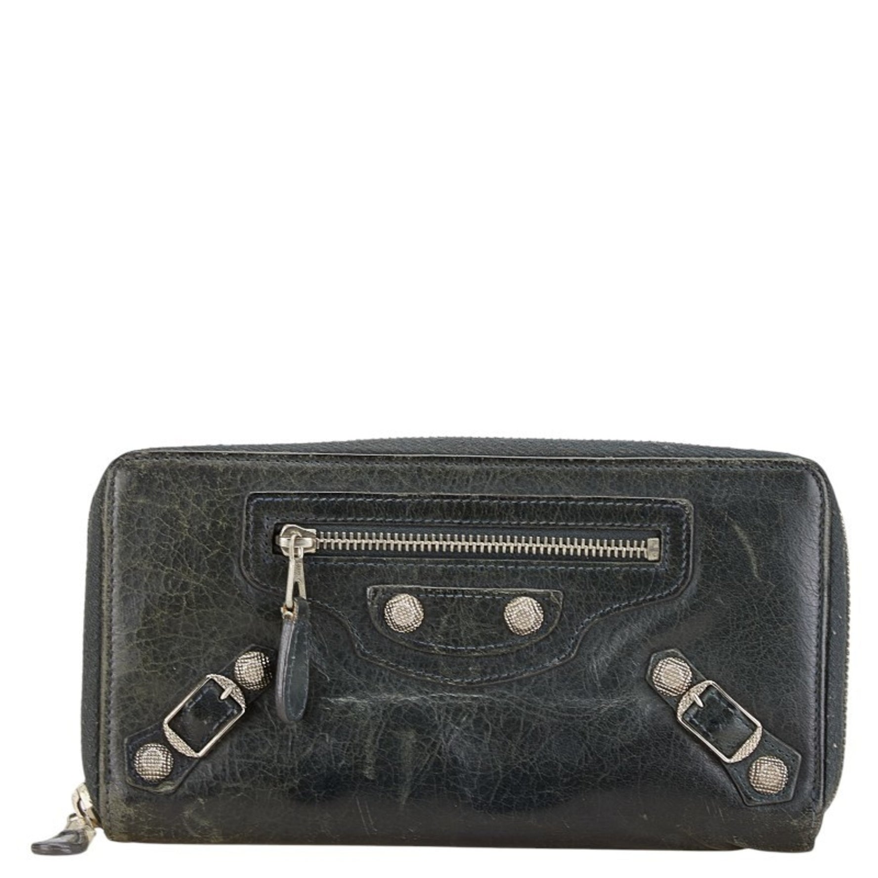 Balenciaga Studded Long Wallet Leather