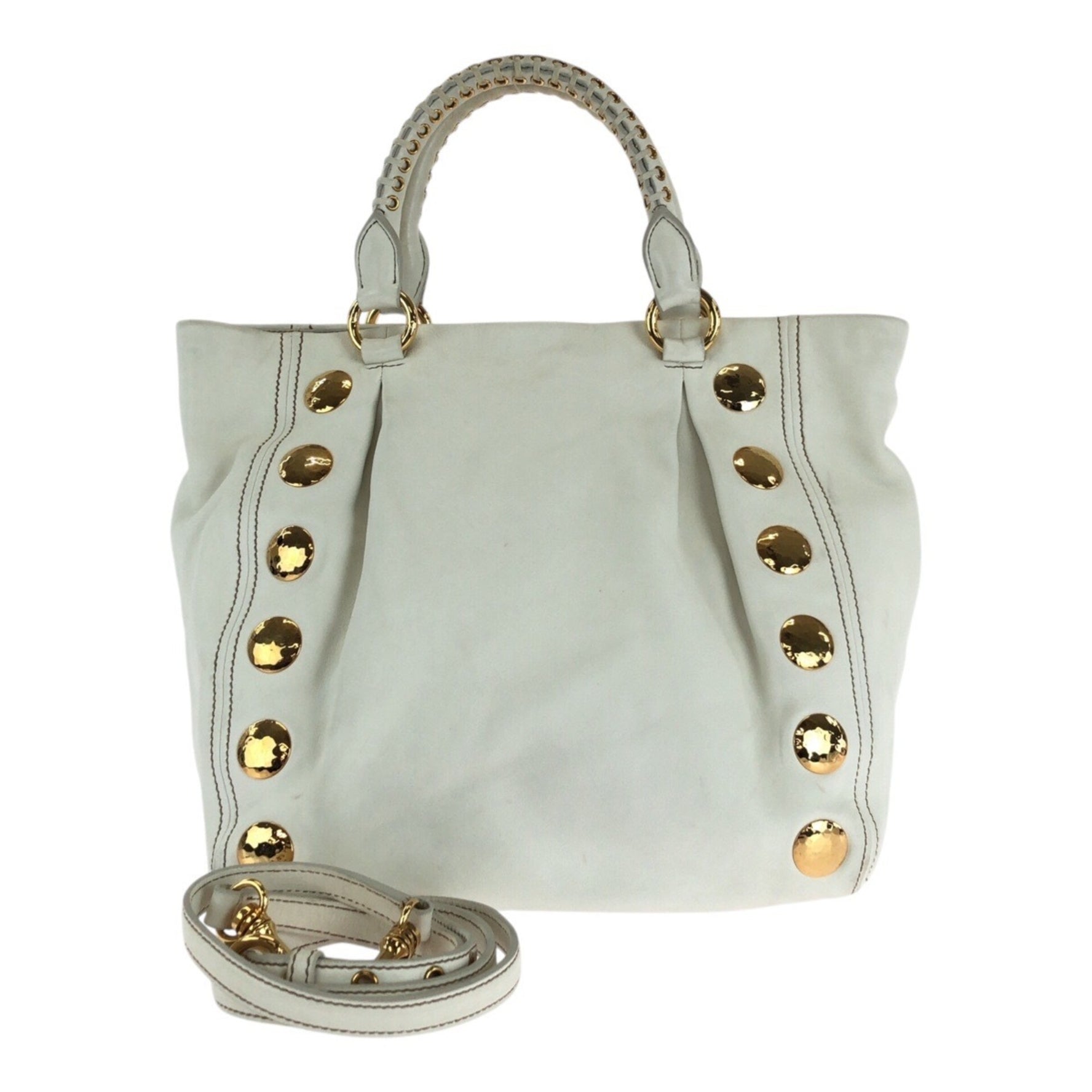 Miu Miu Miu Gold Hardware Leather Tote Bag Shoulder