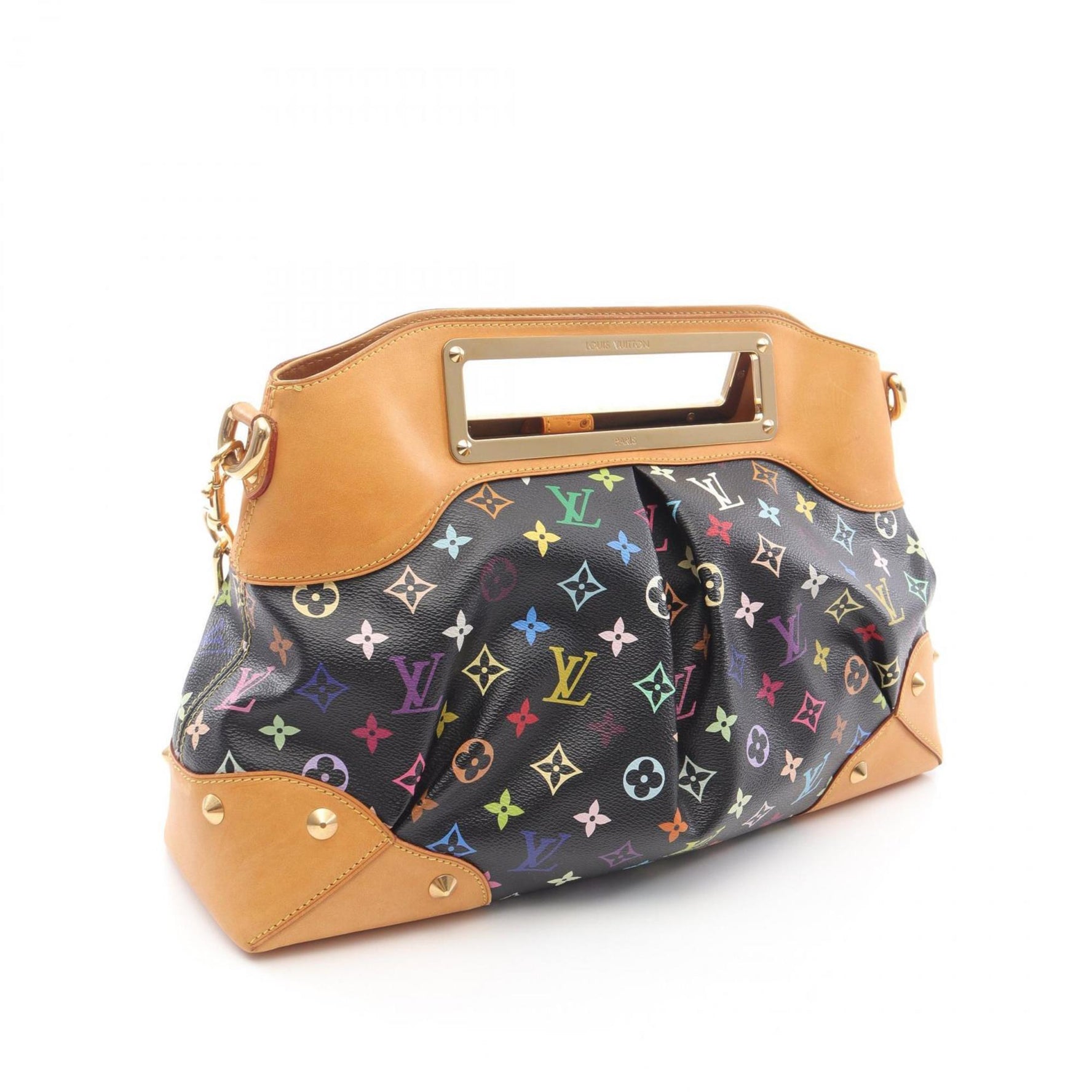 Louis Vuitton Judy GM Shoulder Bag, Handbag, Coated Canvas and Leather, Monogram Multicolore, Black
