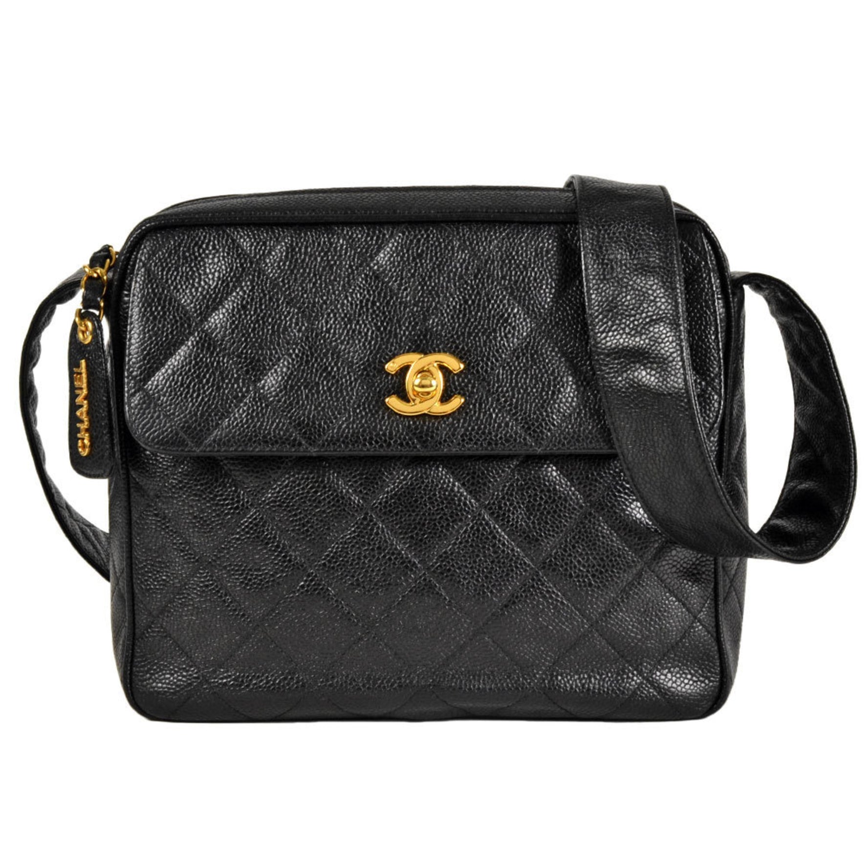 CHANEL Coco Mark Matelasse Chain Shoulder Bag Caviar Skin