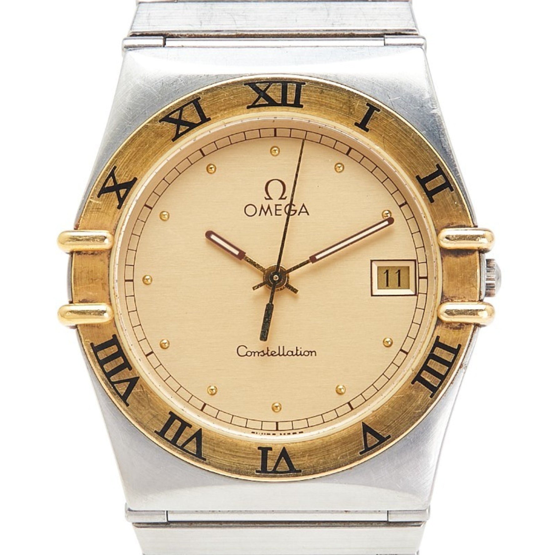 Omega Constellation Quartz Watch, Gold Dial, Stainless Steel, Plated