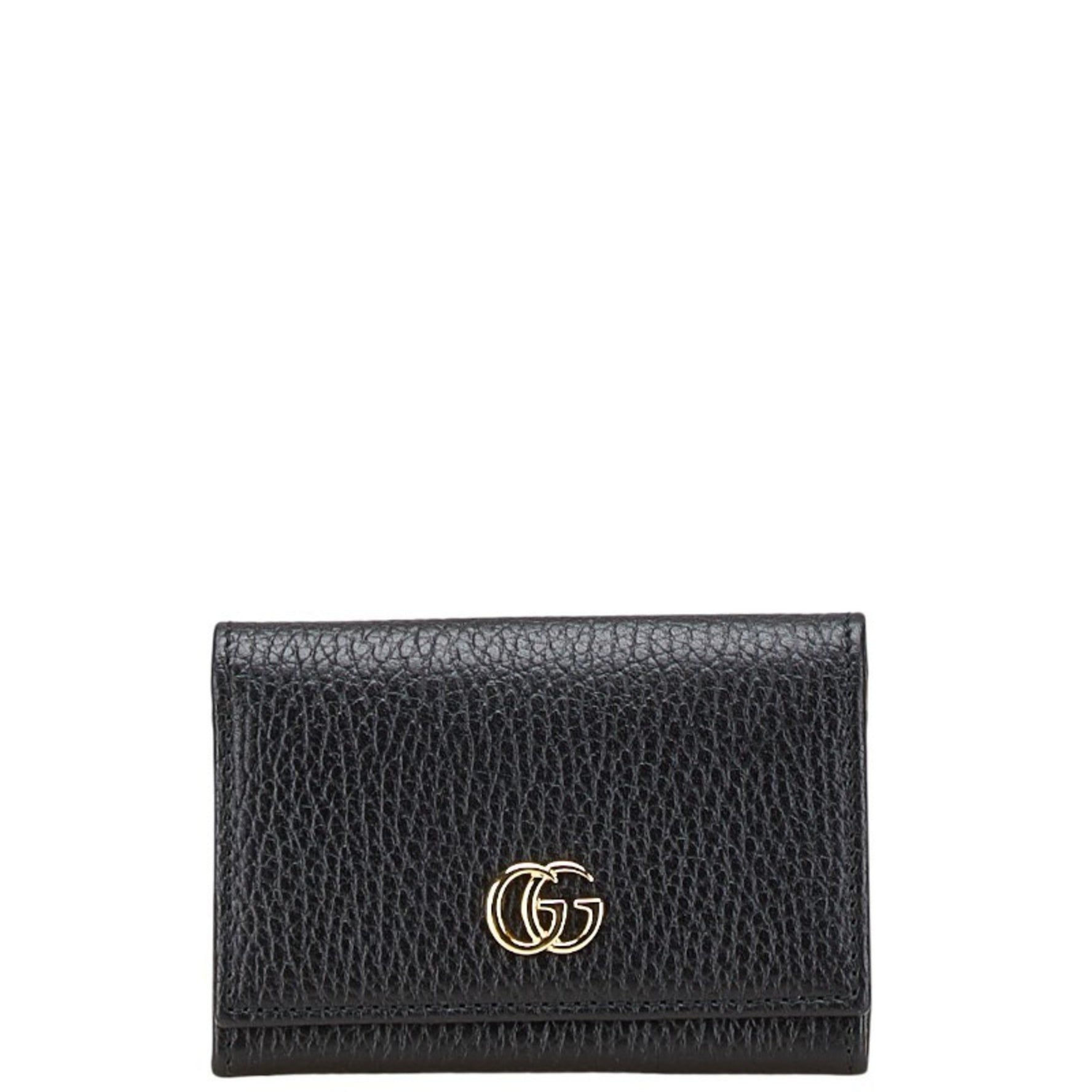 Gucci GG Marmont Card Case Black Leather Women's GUCCI