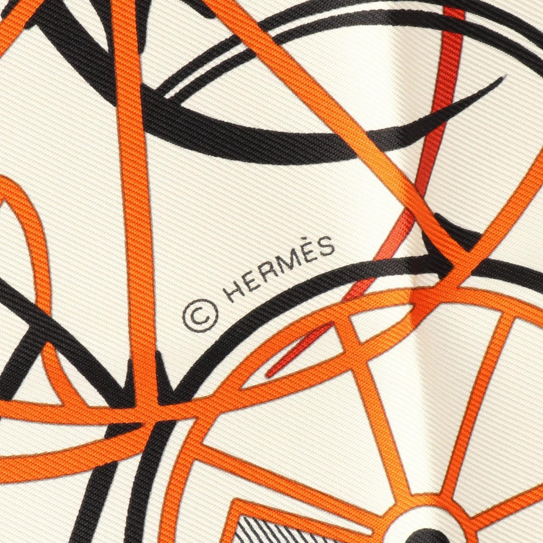Hermes Hermès Carré 90 COMPLICATION EQUESTRE Silk Scarf Ivory Multicolor
