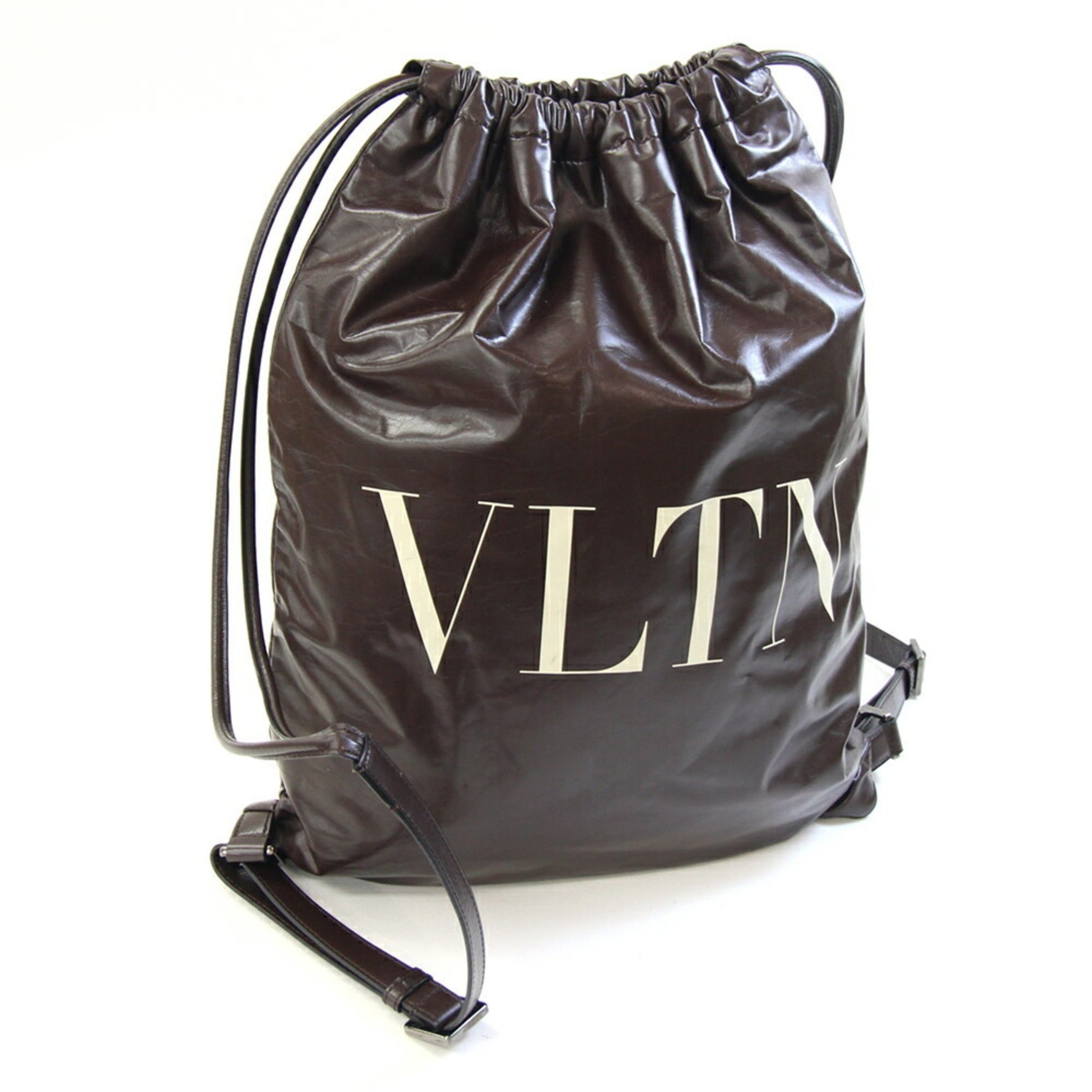 Valentino Garavani Drawstring Backpack Leather Knapsack All