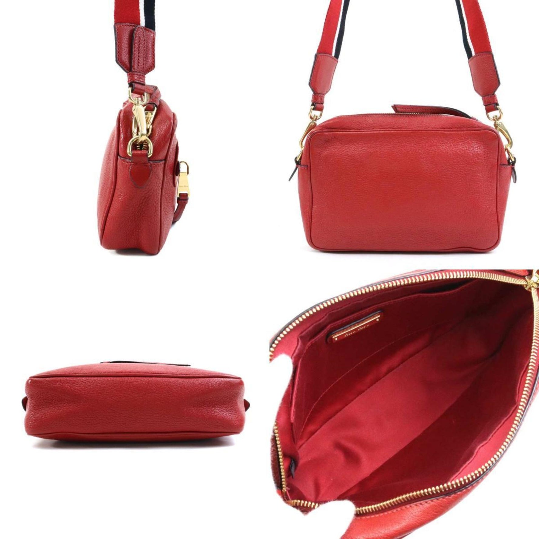 Miu Miu Miu shoulder bag leather canvas red black white gold