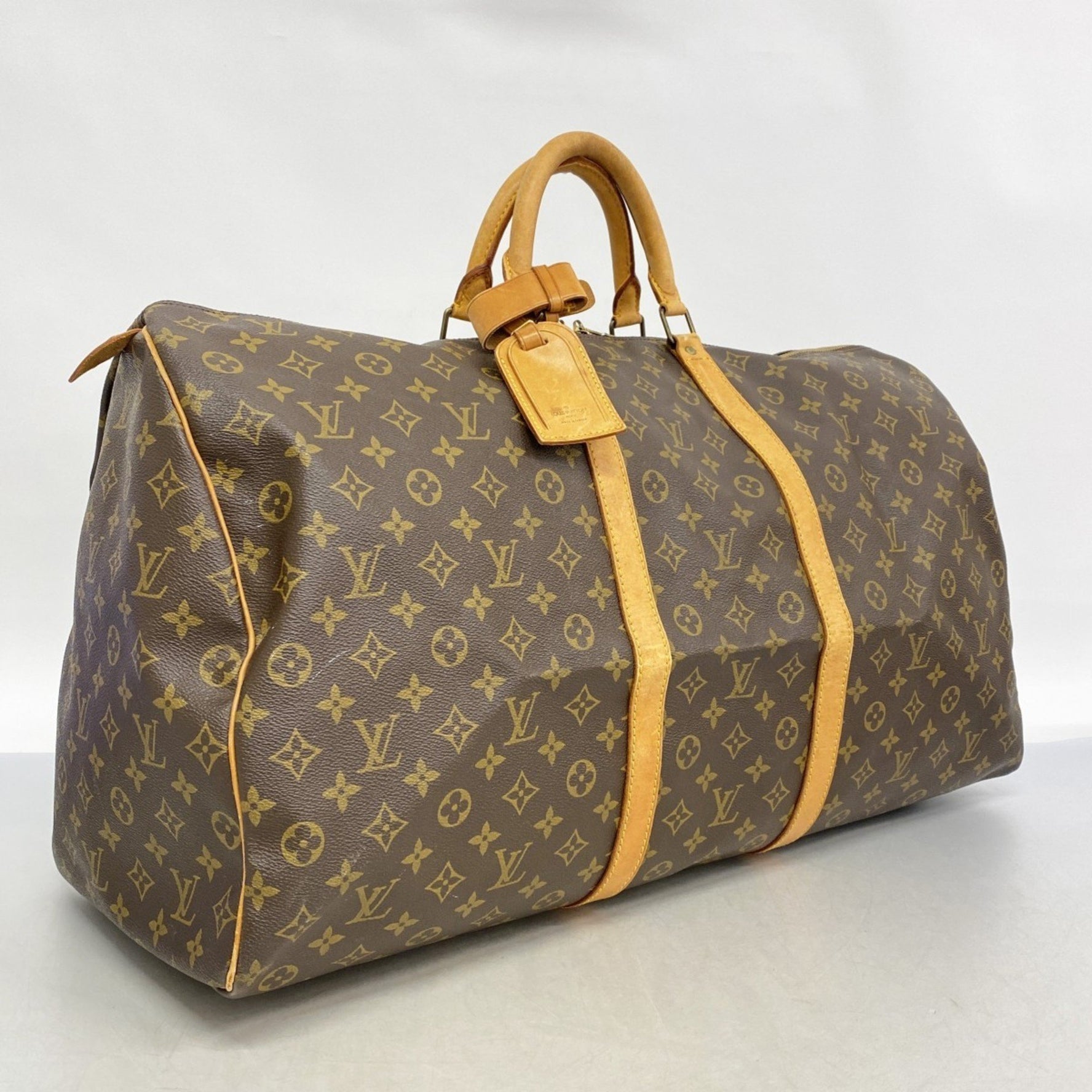 Louis Vuitton Monogram Keepall 60 Boston Bag M41422 Brown Men's and Women's