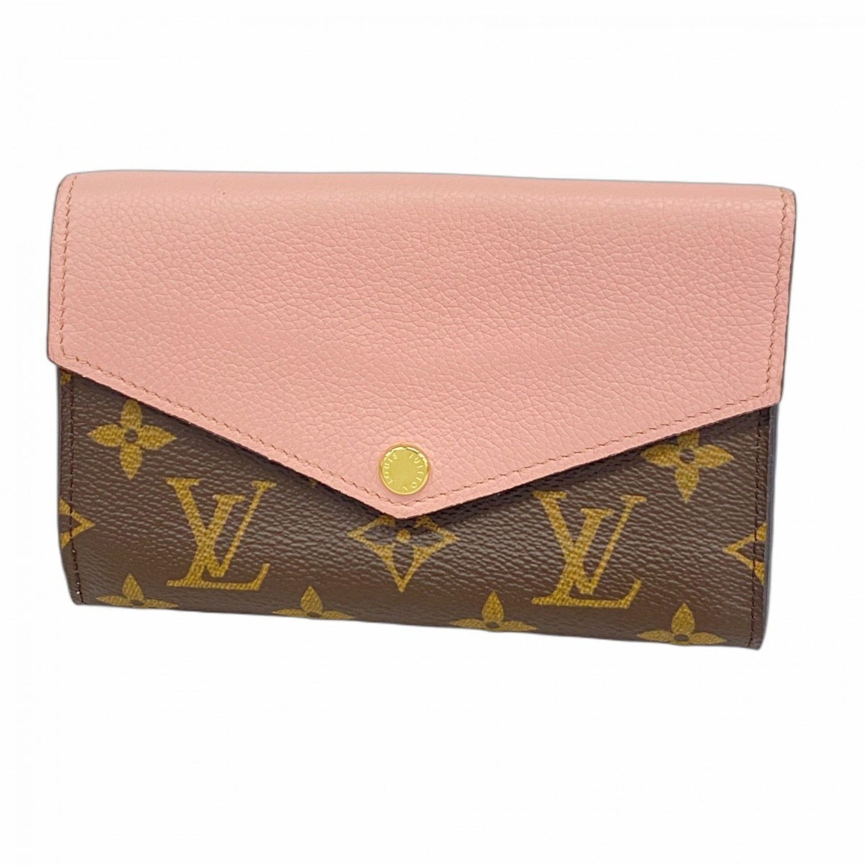 Louis Vuitton Monogram Portefeuille Pallas Compact Wallet M64072 Rose Poodle Women's