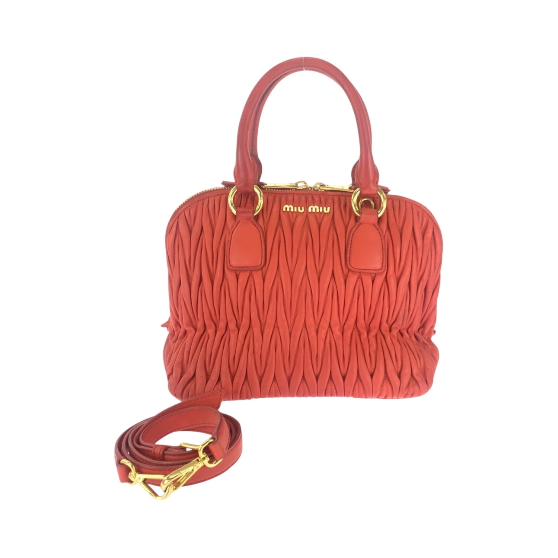 Miu Miu Miu Matelasse Gold Hardware Leather Shoulder Bag Handbag