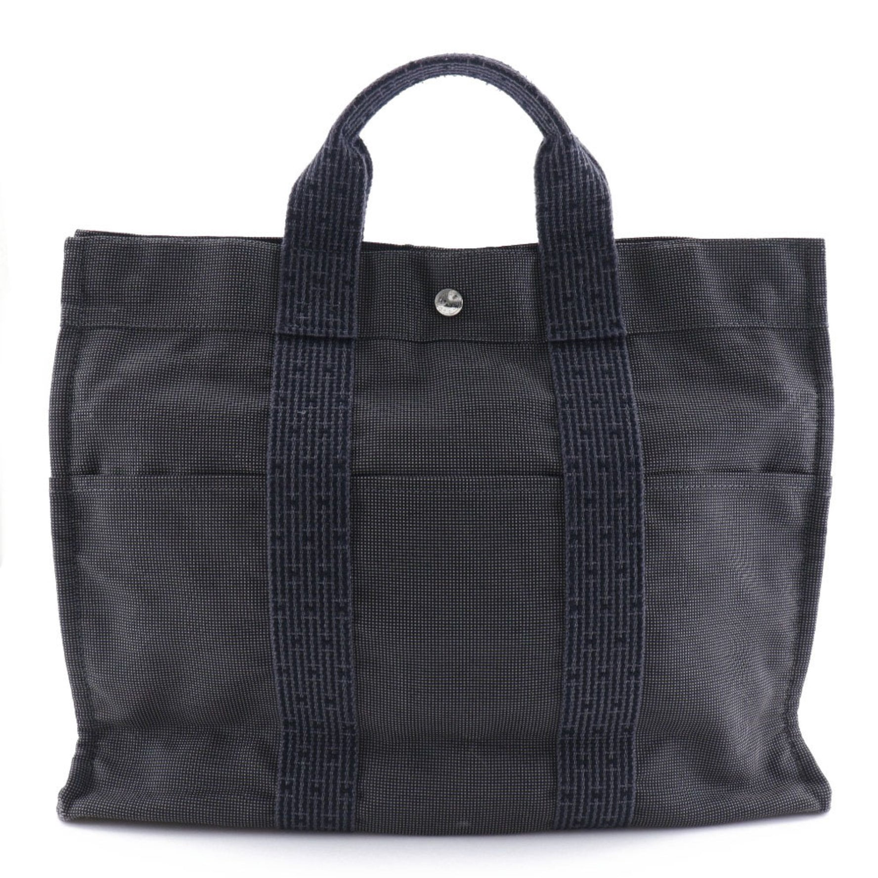 Hermes Airline Tote MM Handbag Nylon Canvas Grey Herline ToteMM Unisex