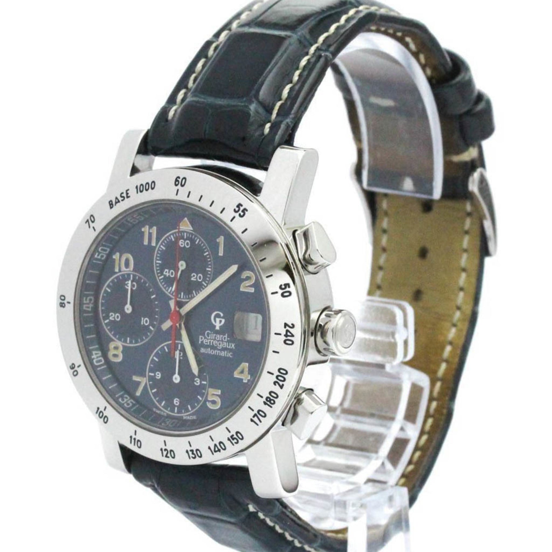 Girard-Perregaux Polished GIRARD PERREGAUX Chronograph Steel Automatic Watch 7050