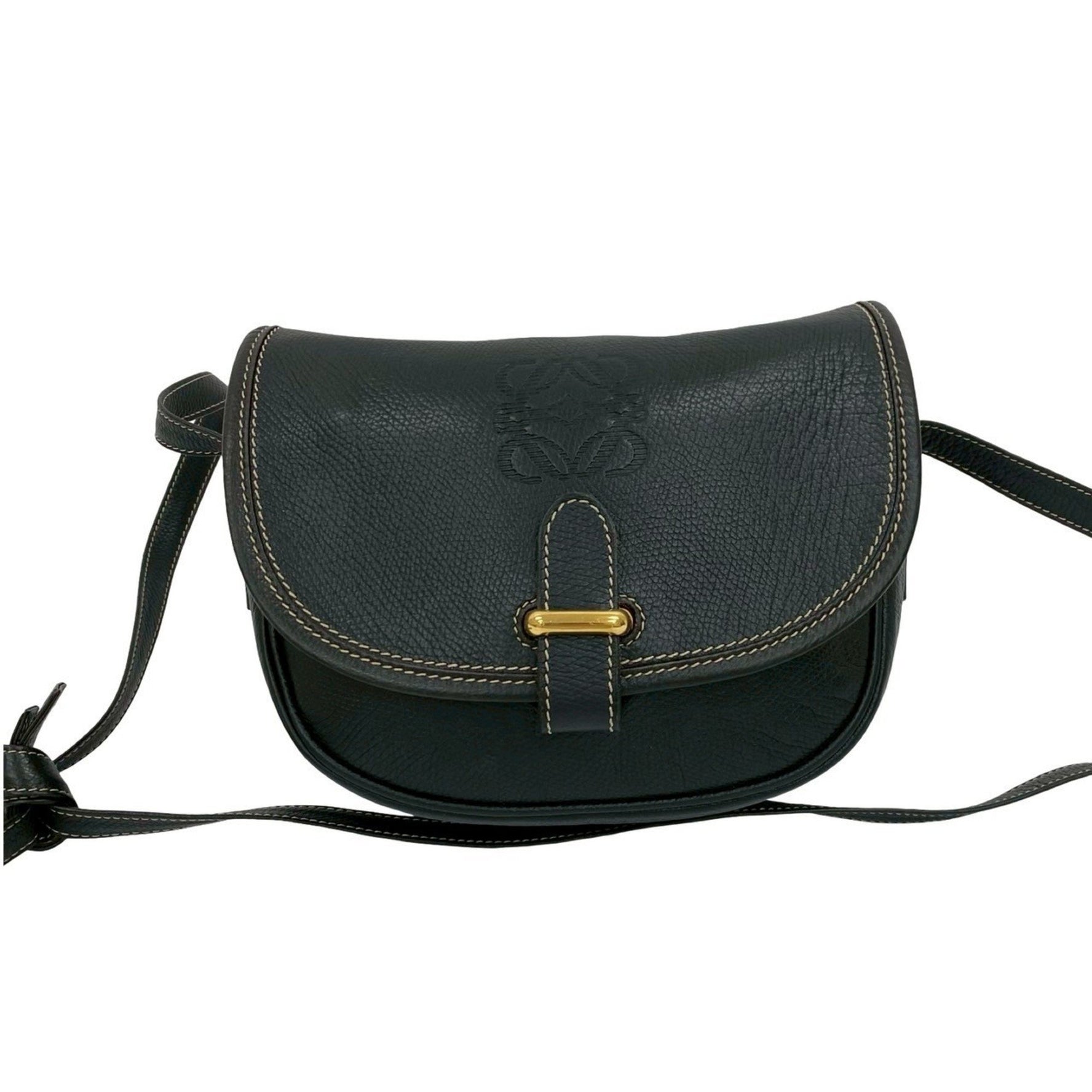 LOEWE Anagram Logo Leather Genuine Mini Shoulder Bag/Pochette/Sacoche