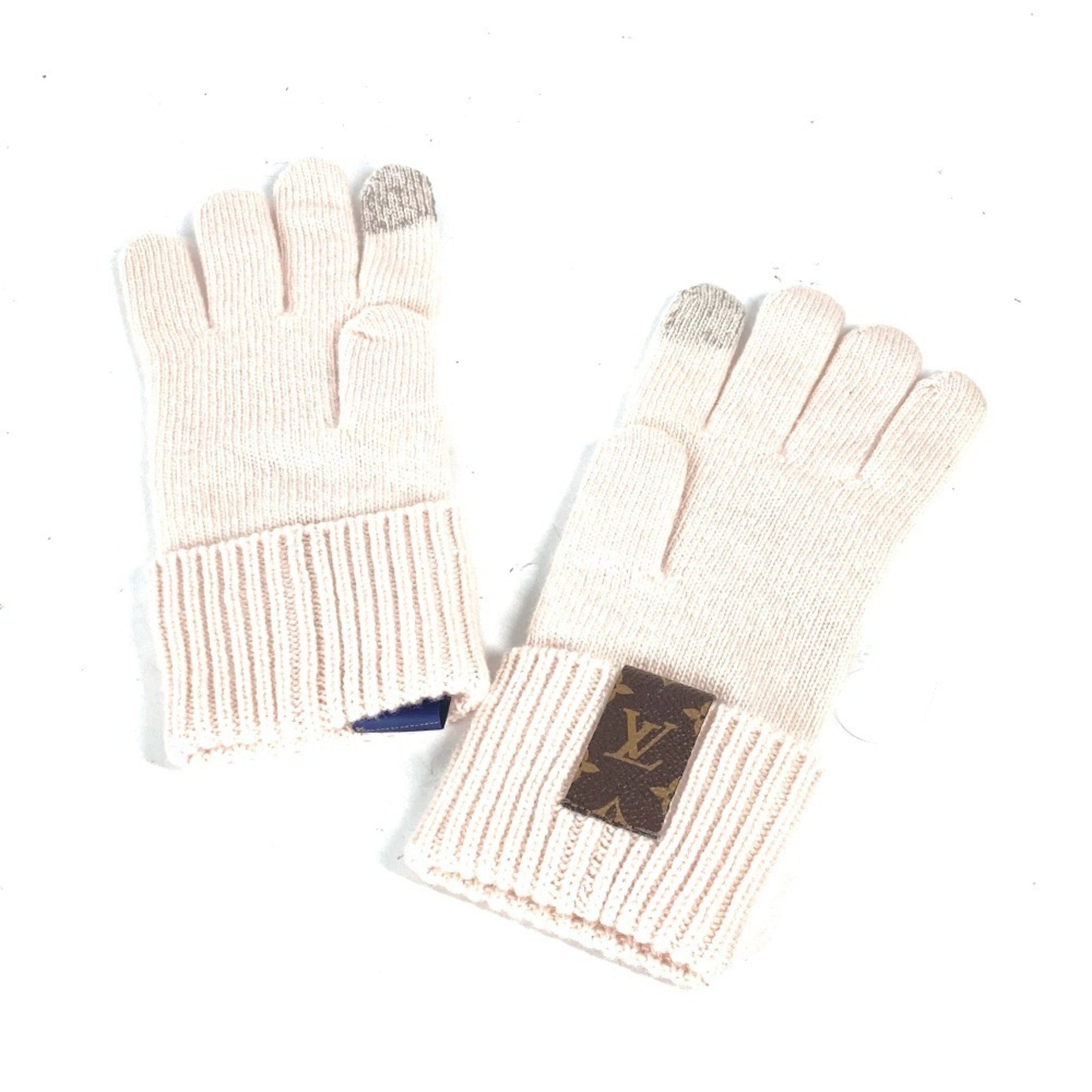 LOUIS VUITTON M79254 Flight Mode Glove Maille LV Medallion Gloves Wool Women's Camel Rose Beige Similar