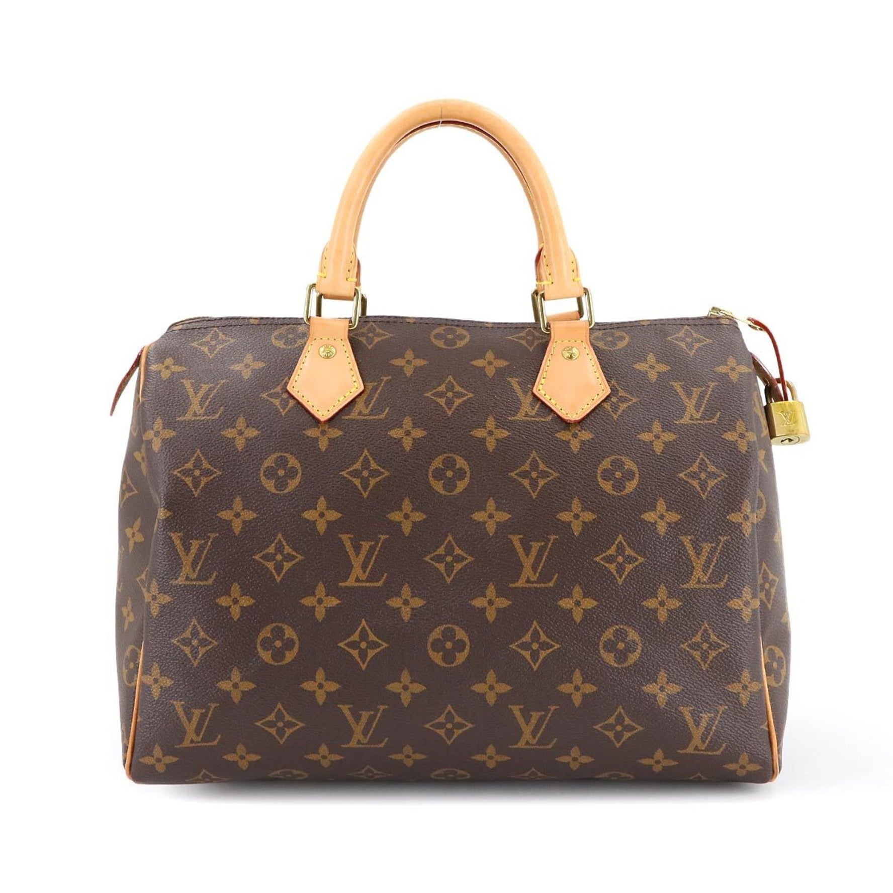 Louis Vuitton Monogram Speedy 30 Handbag, Brown, M41108, RFID, Gold Hardware