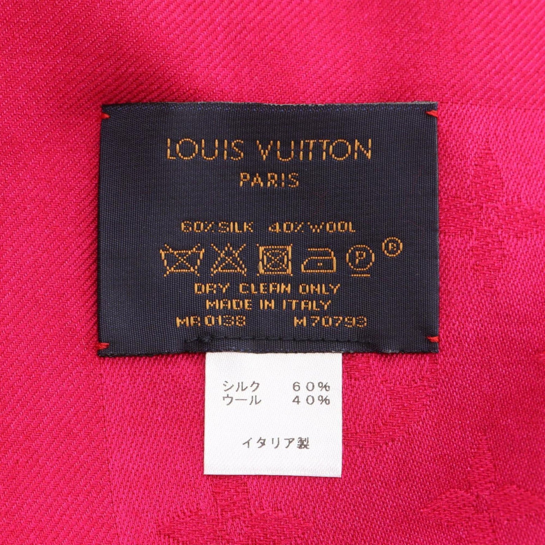 Louis Vuitton Monogram Shawl, Scarf, Wool and Silk, Red