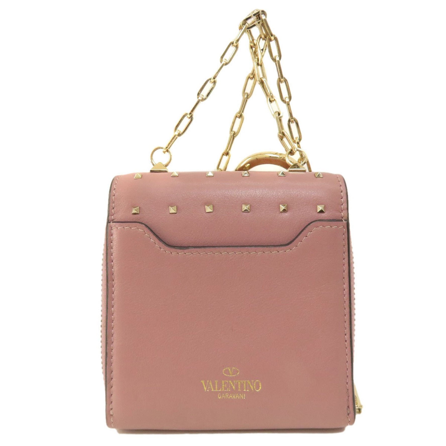 Valentino Garavani Studded Bi-fold Wallet Leather