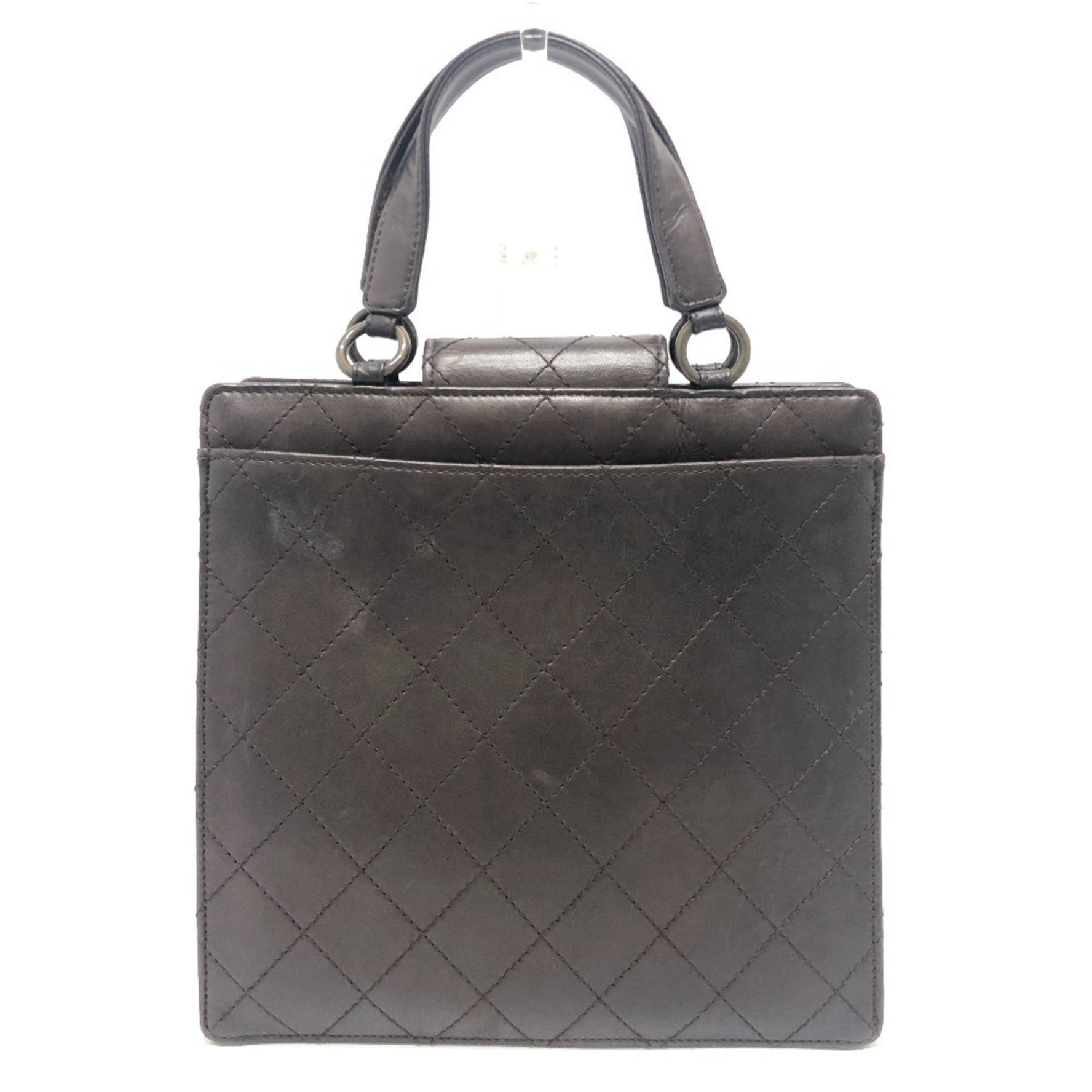 CHANEL Chanel Matelasse Turnlock Handbag Bag Back Calfskin Women's Brown