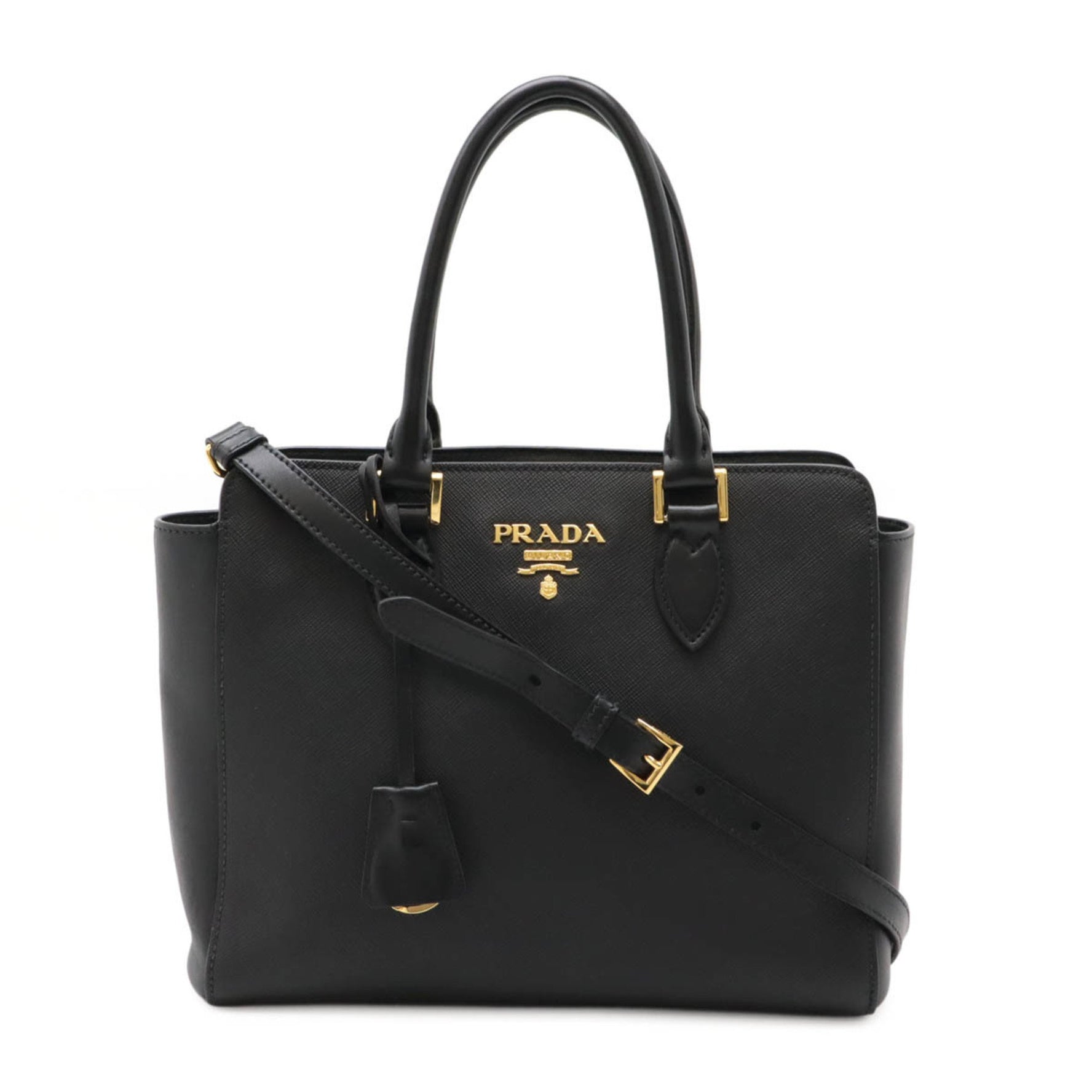 PRADA SAFFIANO Handbag Tote Bag Shoulder Saffiano Leather