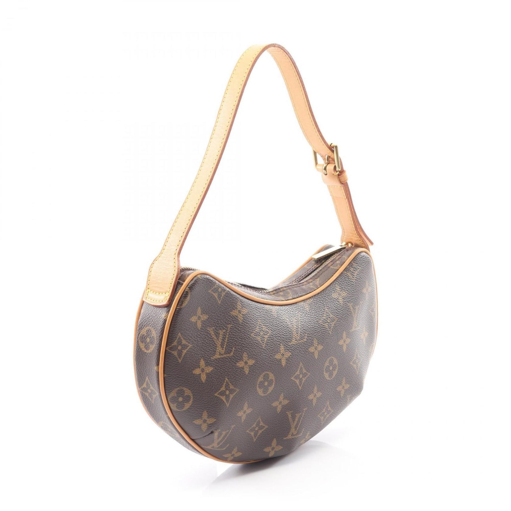 Louis Vuitton Pochette Croissant Monogram Shoulder Bag in Coated Canvas and Leather