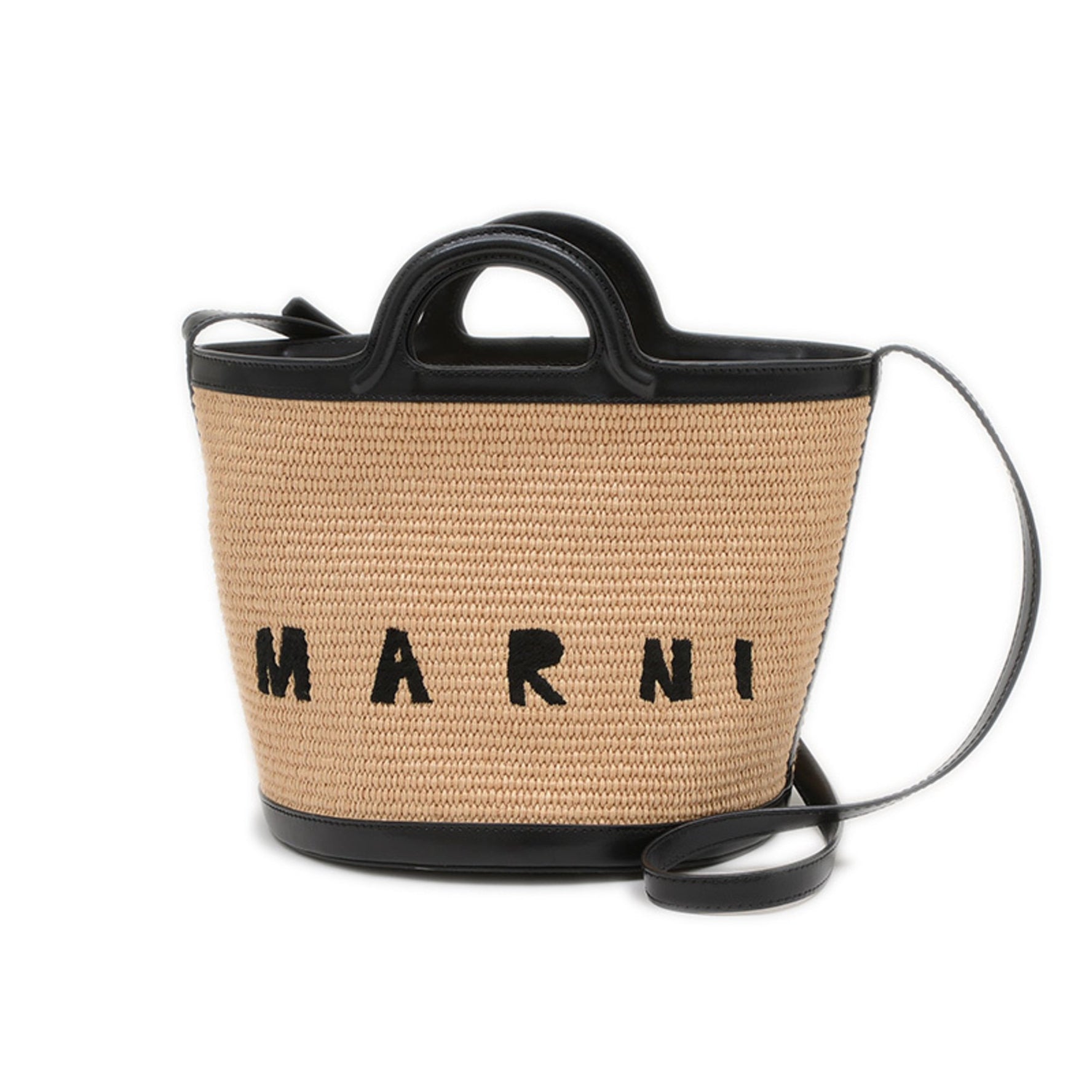 Marni Tropicalia Bucket Bag, Handbag, Shoulder Natural Black