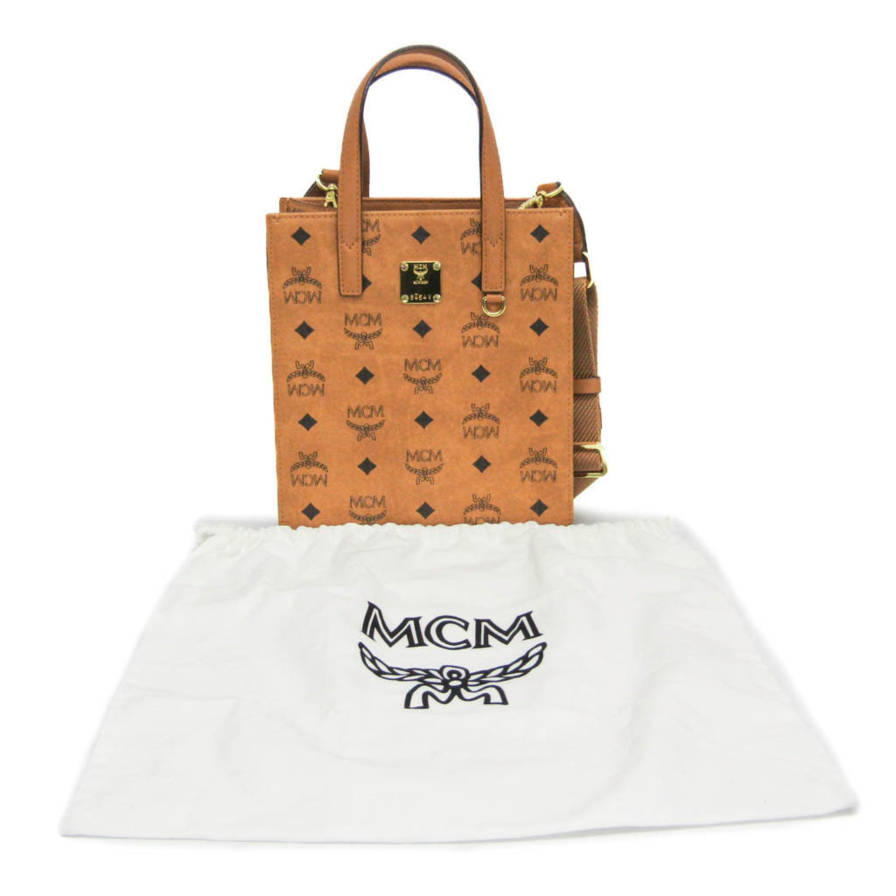 MCM Visetos Klassik Tote Bag Mini MMTAAKC02CO001 Women's Coated Canvas Handbag,Shoulder Bag Brown
