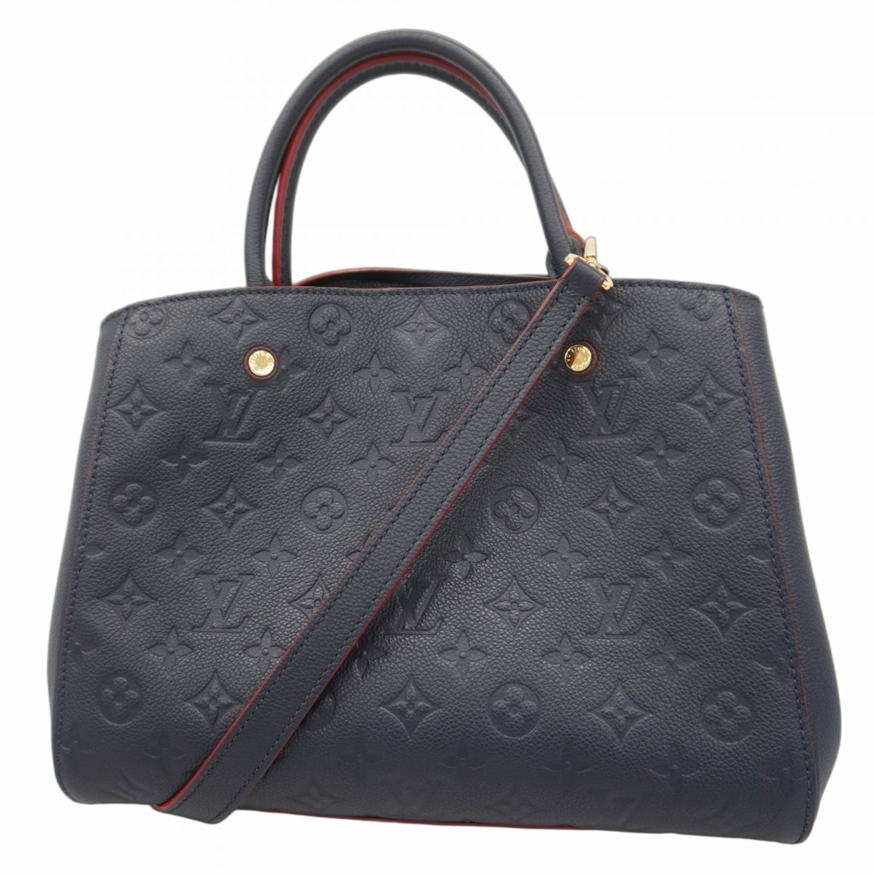 Louis Vuitton Monogram Empreinte Montaigne Handbag Marine Rouge Bag
