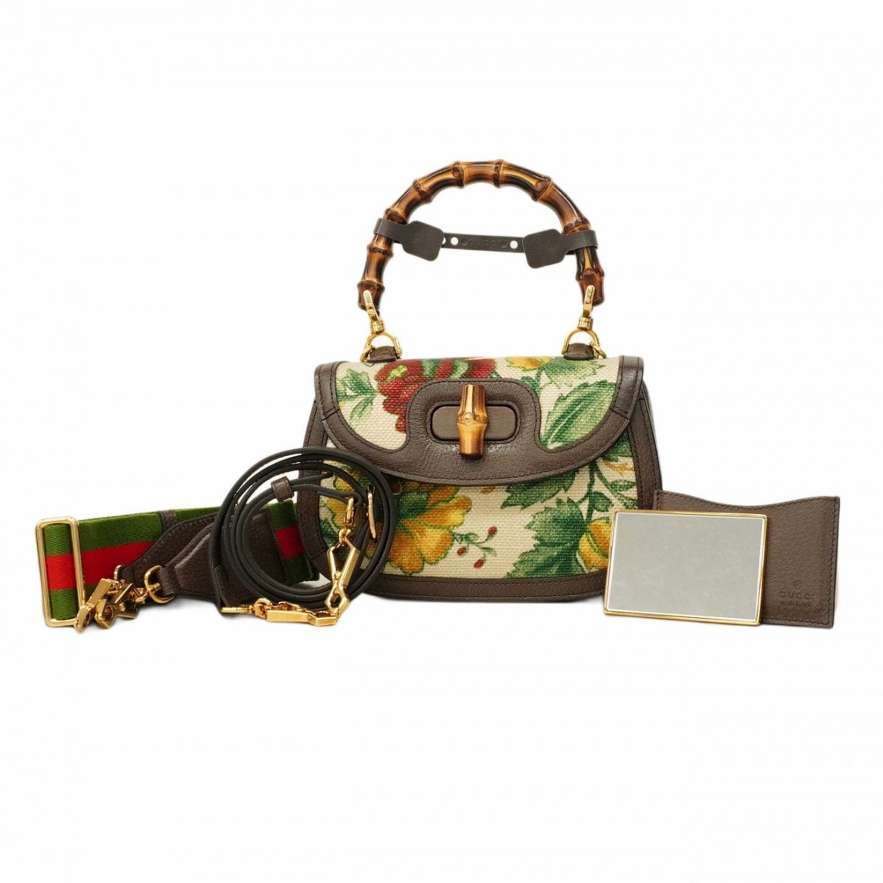 Gucci Bamboo 1947 Handbag Canvas Multicolor Bag
