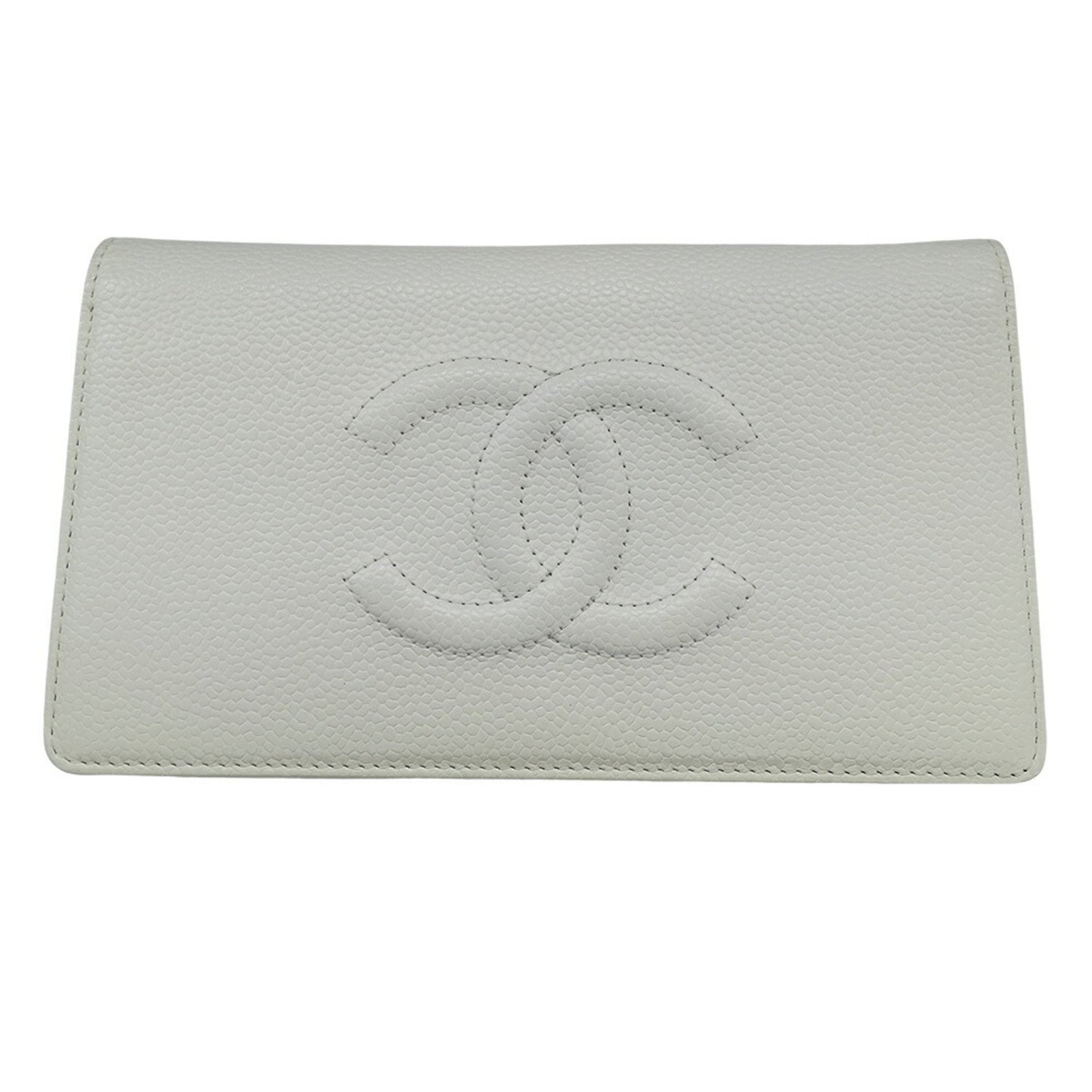 CHANEL Bifold Wallet, Long Caviar Skin, Coco Mark