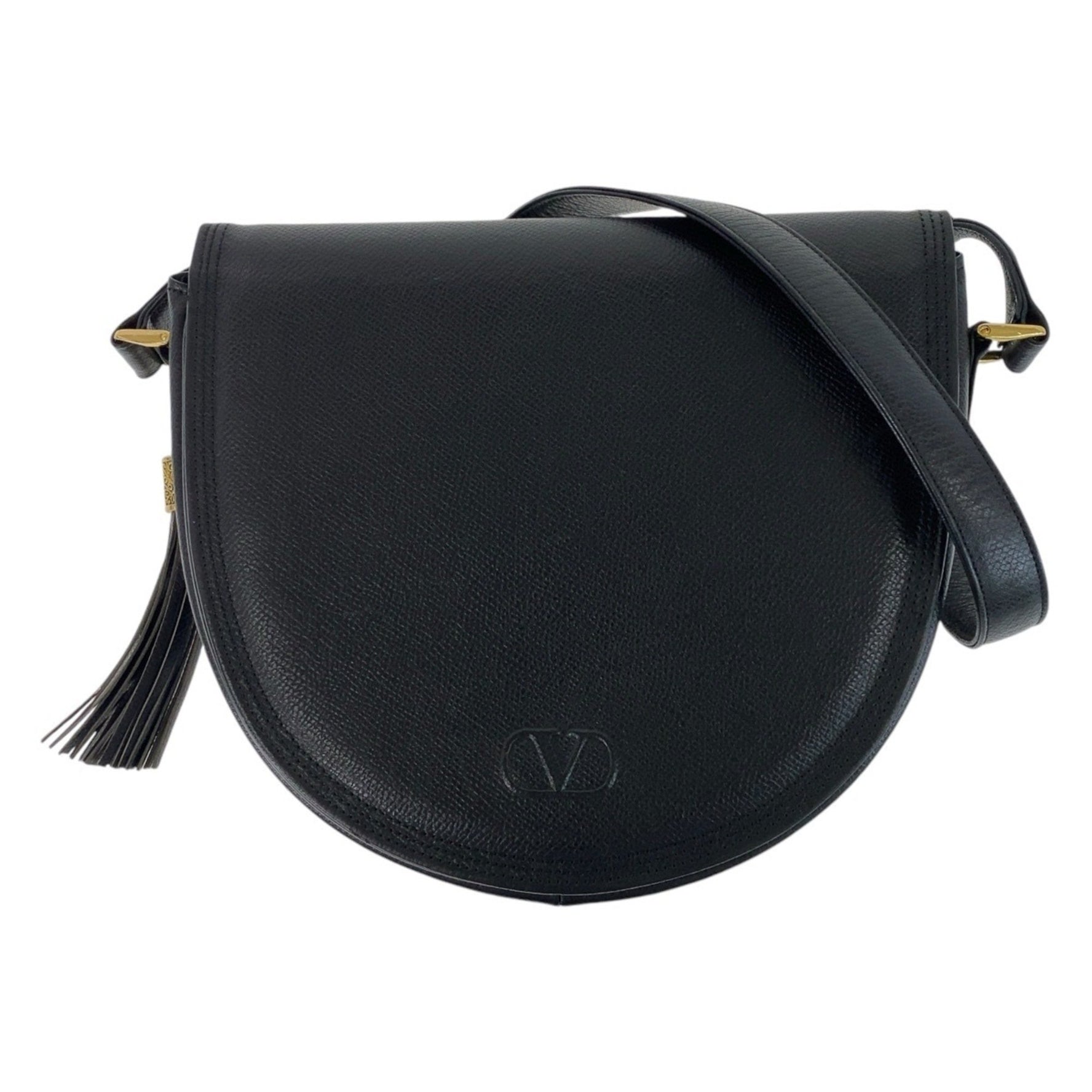 Valentino Garavani Vintage Leather Shoulder Bag with Gold Hardware