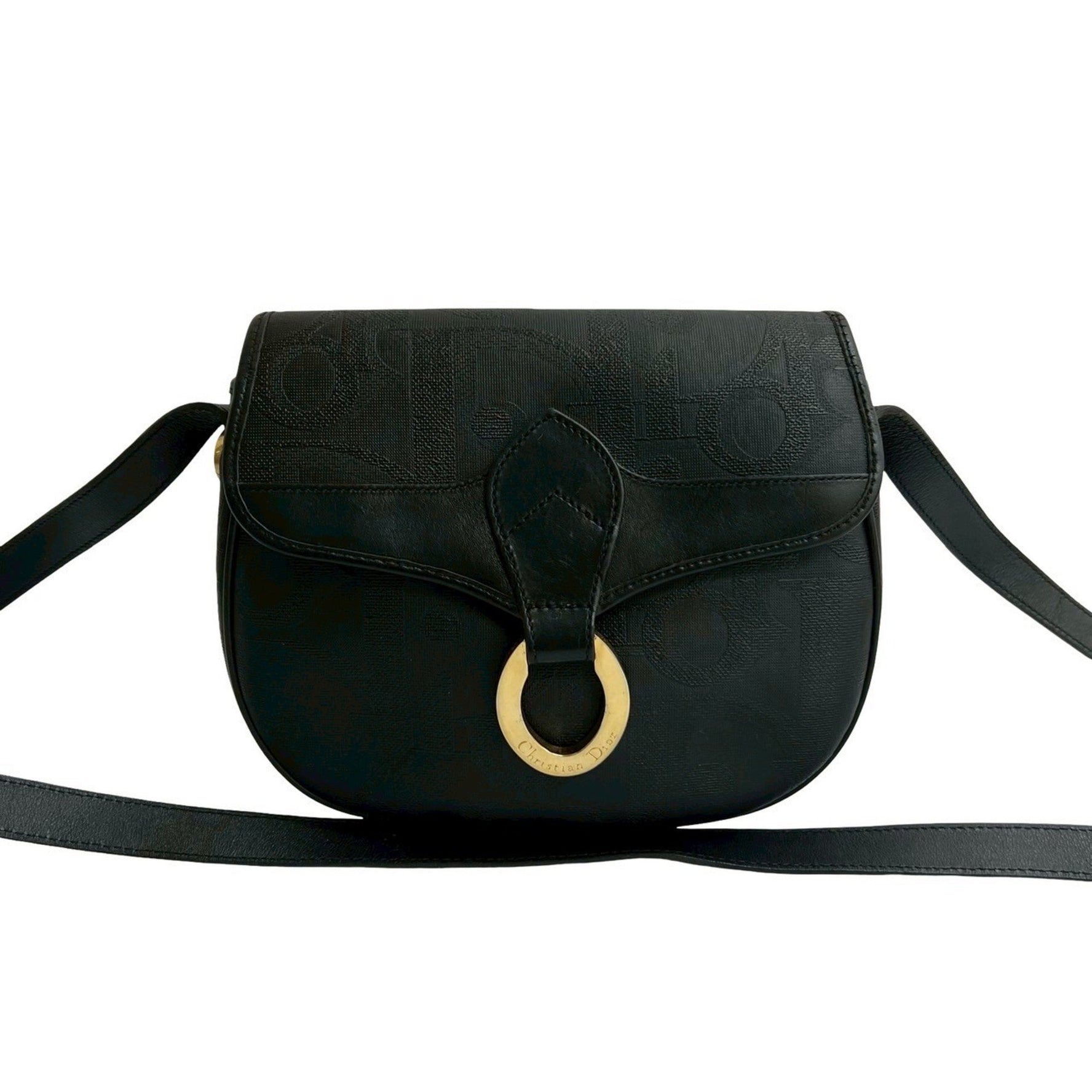 Christian Dior Vintage Logo Hardware Leather Mini Shoulder Bag Pochette Sacoche
