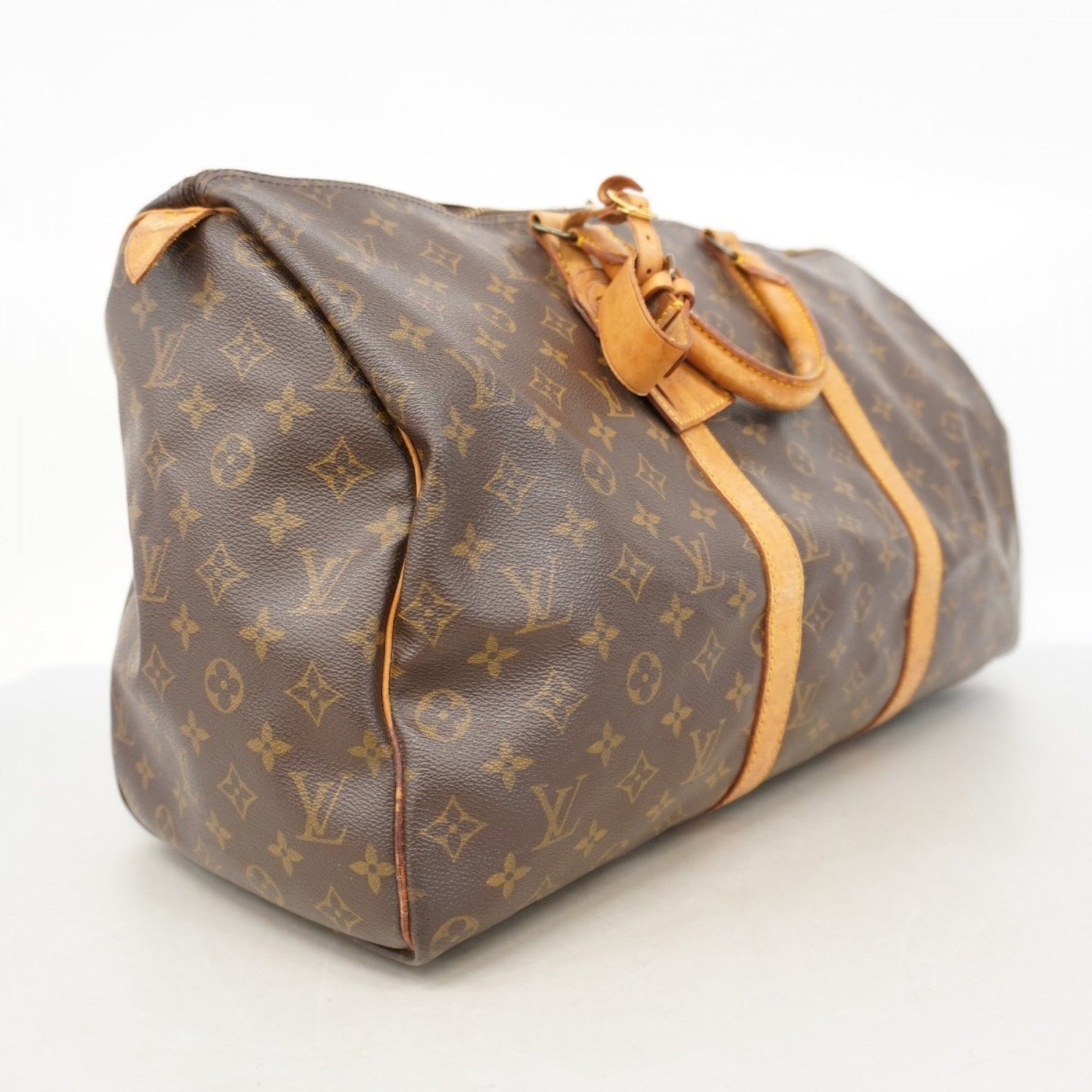 Louis Vuitton Monogram Keepall 50 Boston Bag M41426 Brown Men's and Women's