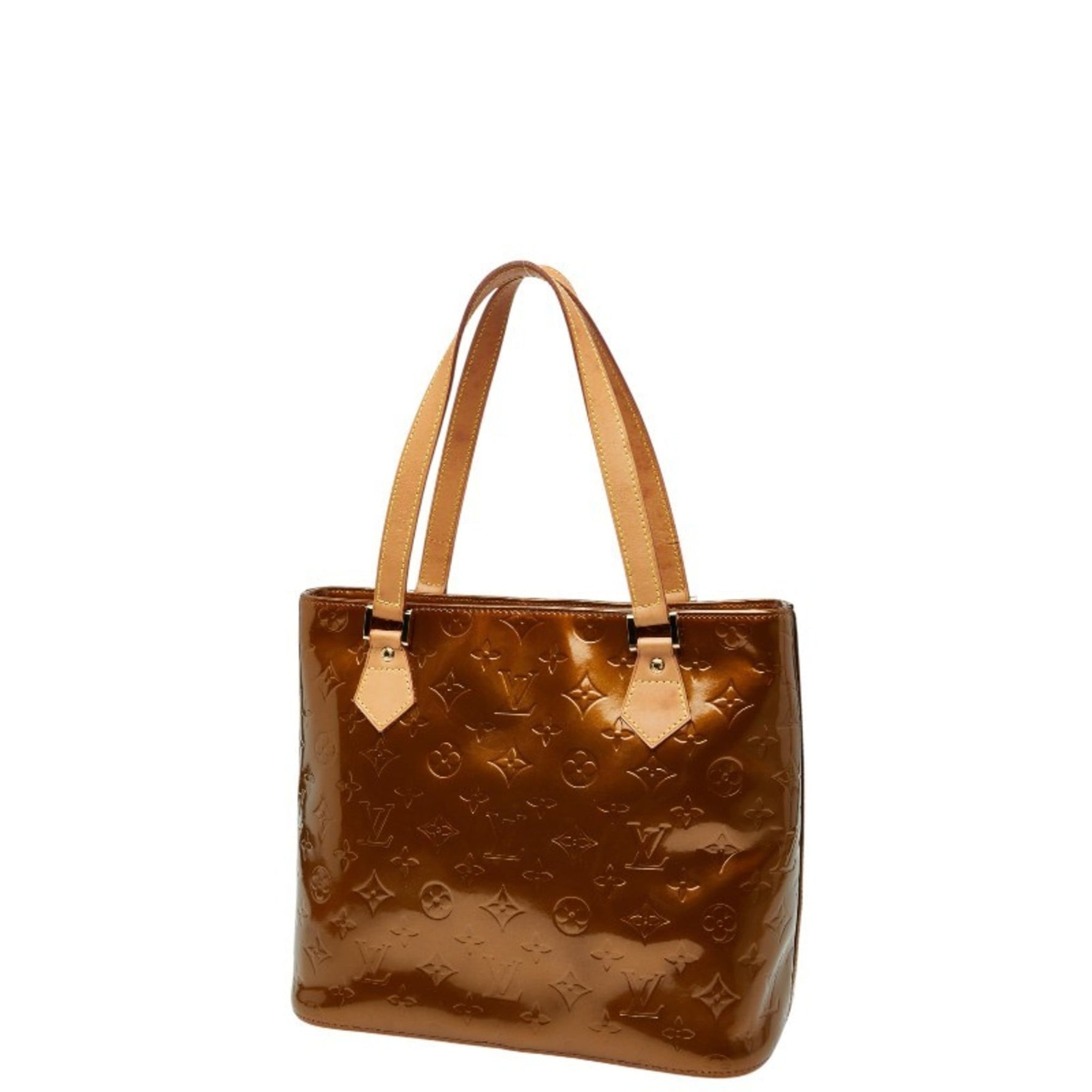 Louis Vuitton Monogram Vernis Houston Handbag Tote Bag Bronze Brown Patent Leather LOUIS VUITTON