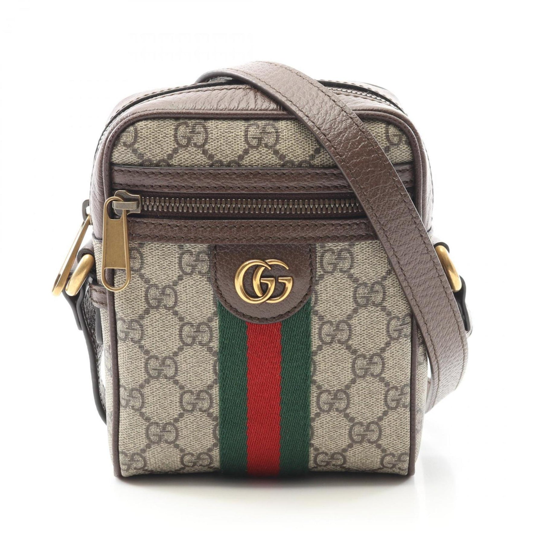 Gucci Ophidia GG Supreme Shoulder Bag, Coated Canvas and Leather, Men's Beige, Brown, Multicolor